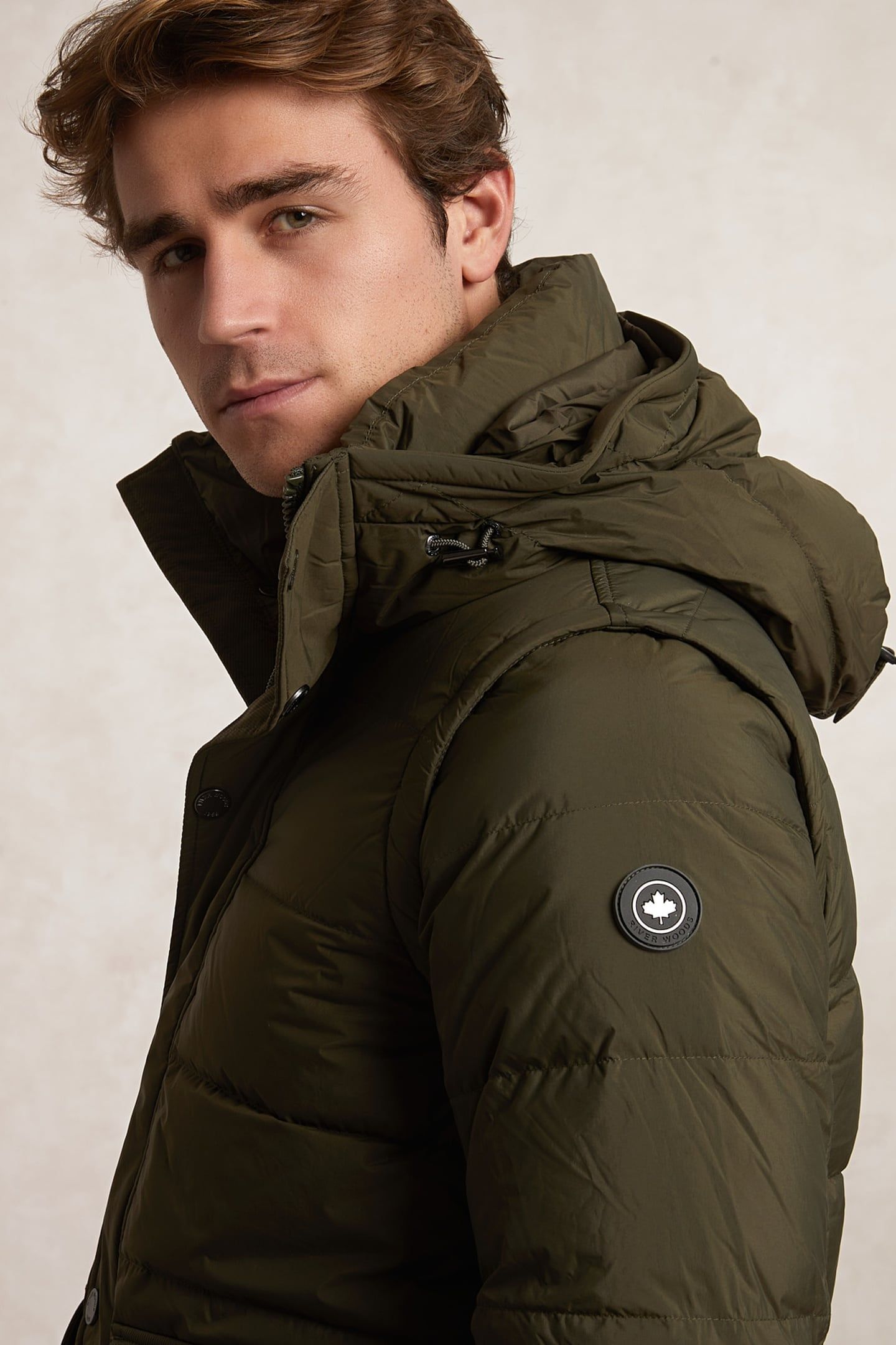 HOODED DOWN JACKET - REMOVABLE SLEEVES OLIVE 8