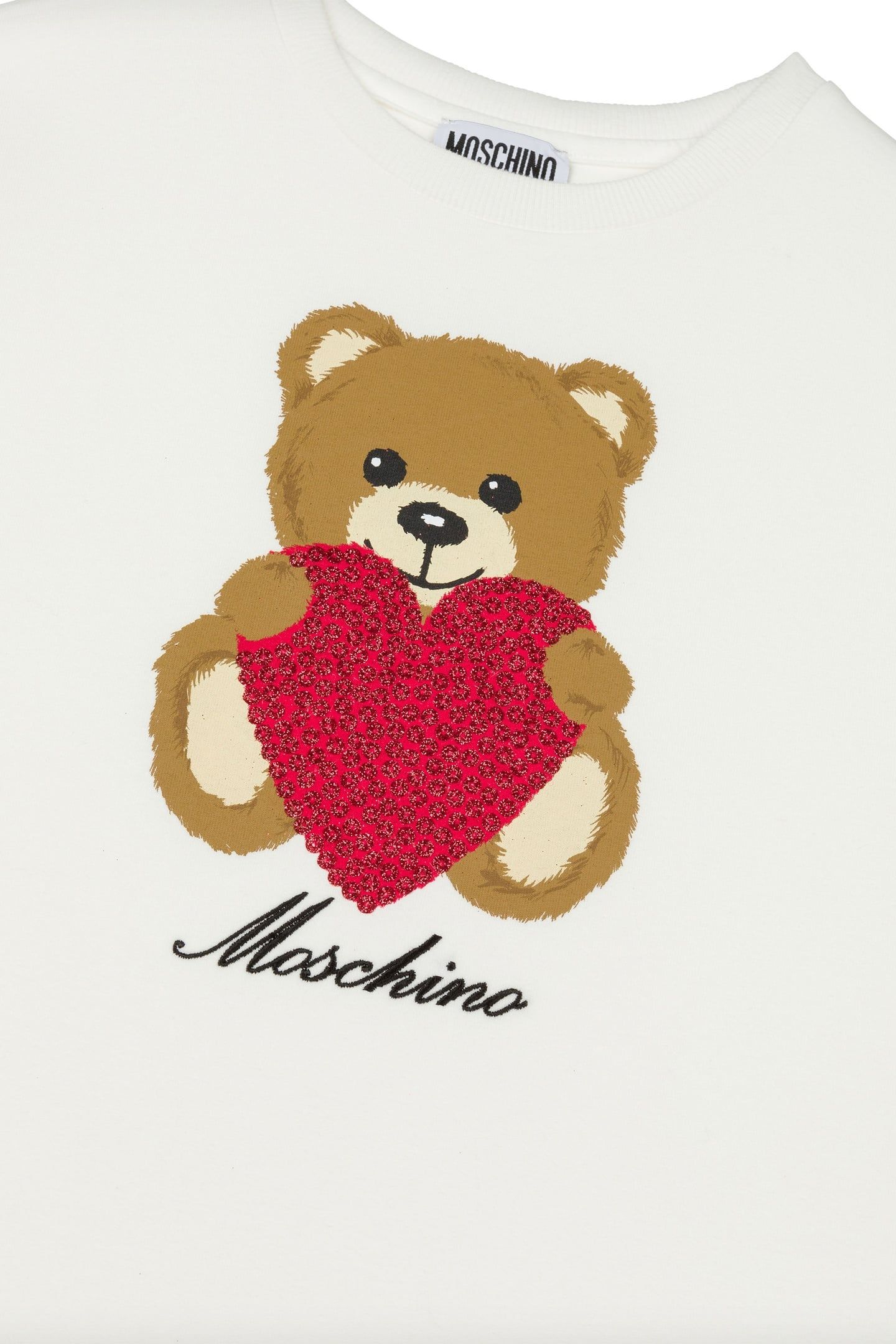 GIRL'S MAXI T-SHIRT IN JERSEY HEART TEDDY BEAR WHITE 3