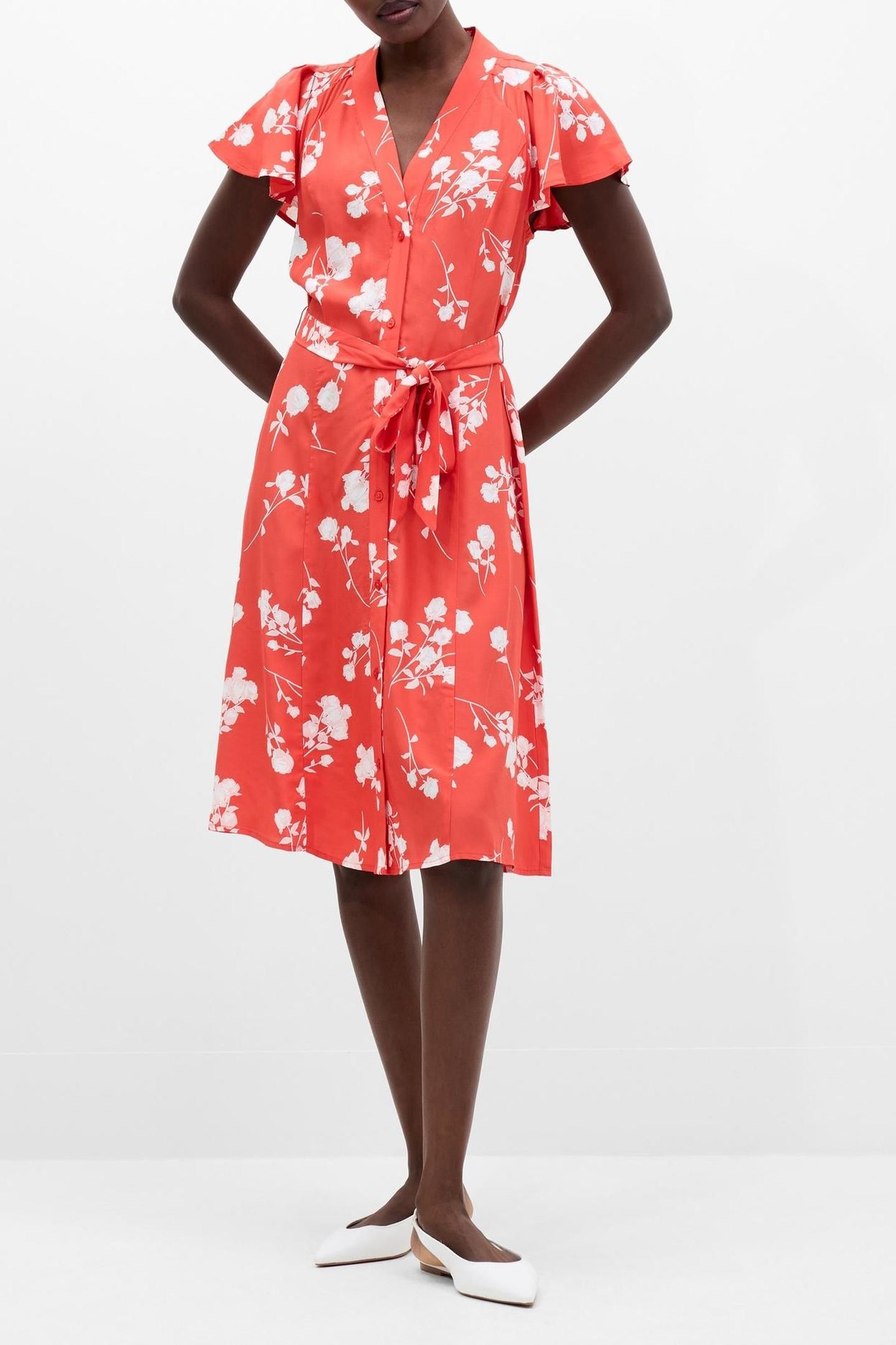 ALESSANDRA V TIE DRESS K CAYENNE RED/WHITE CAYENNE RED/WHITE 1