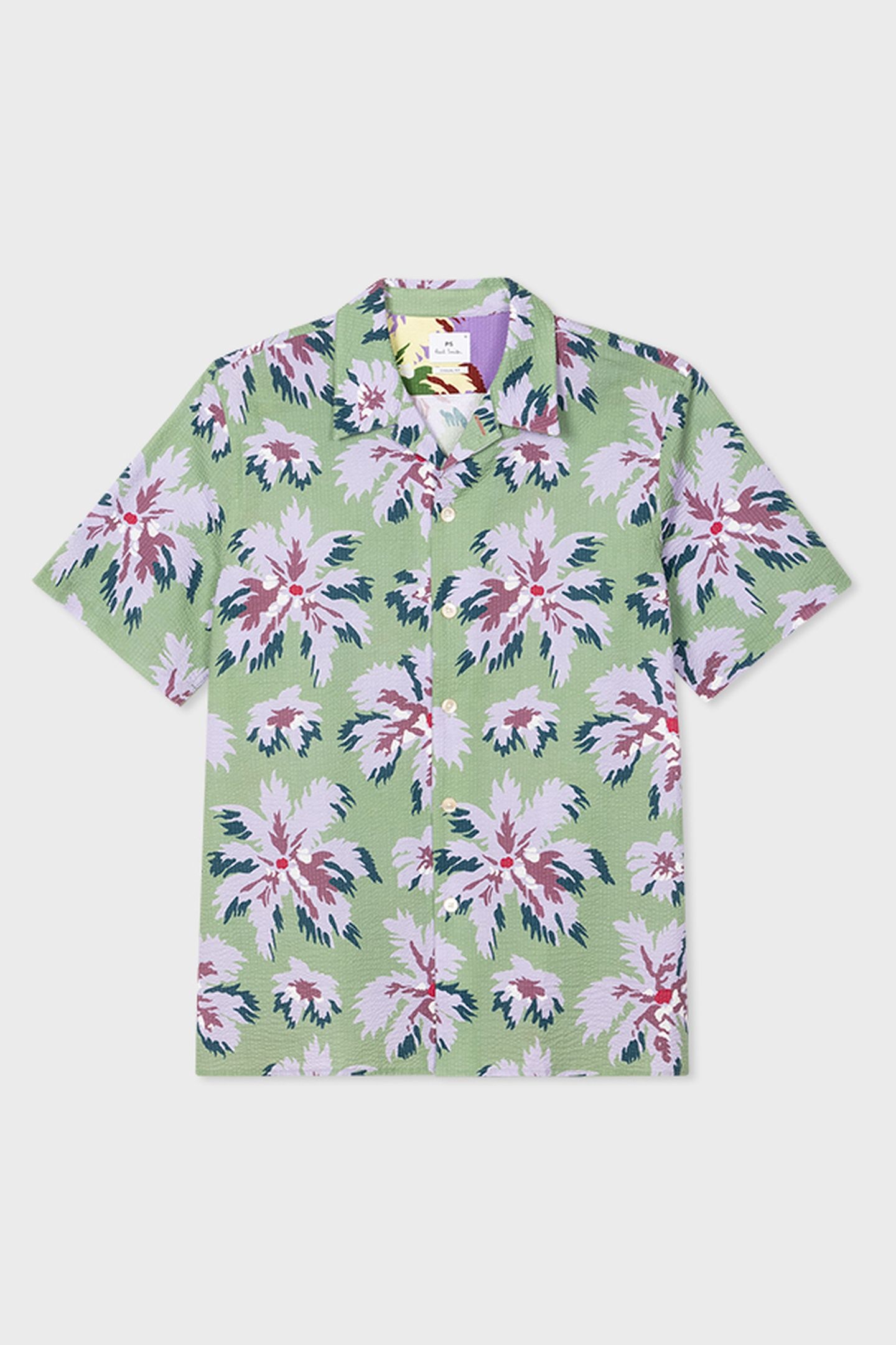 MENS CASUAL FIT SS SHIRT OPEN COLLAR MILITARY GREEN 4