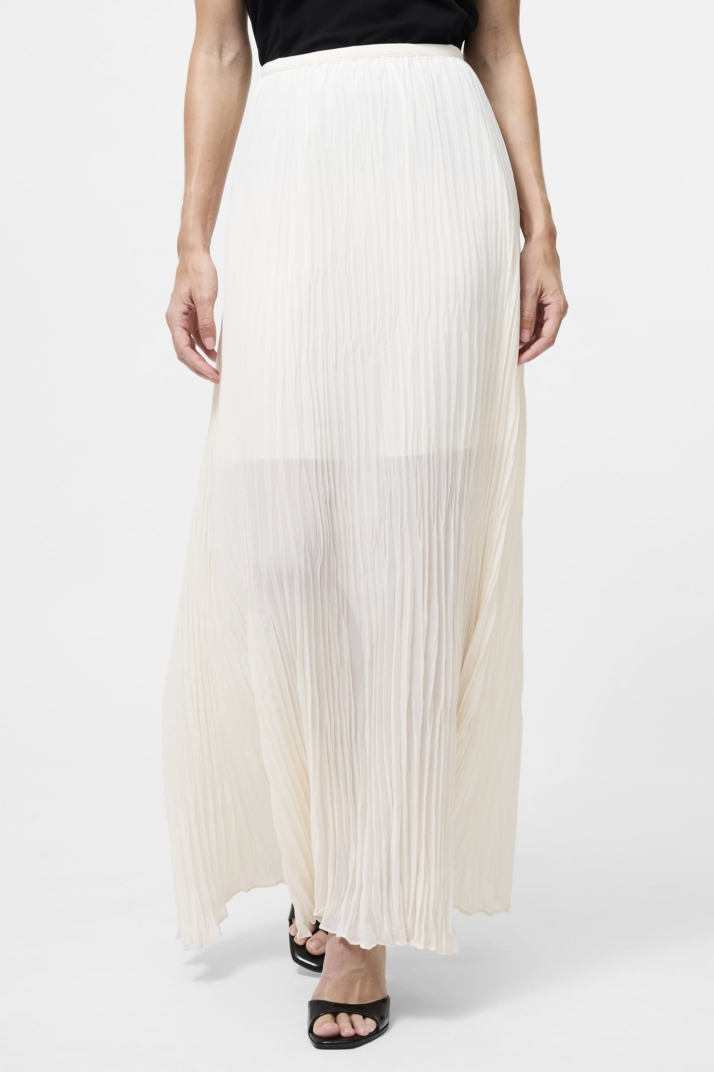 SAYLOR PLEATED OVERLAY SKIRT PORCELAIN CREAM PORCELAIN CREAM 1