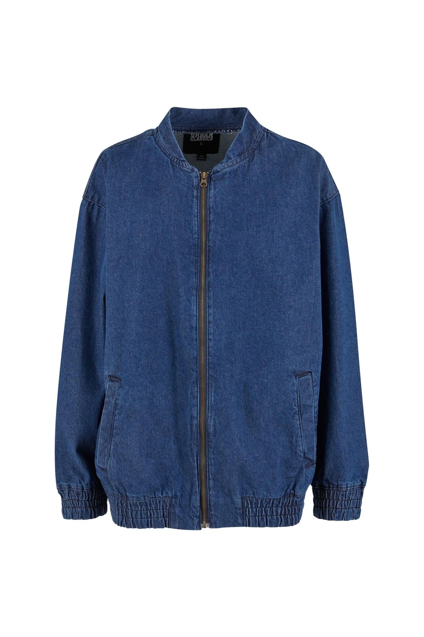 LADIES OVERSIZED SKATER JACKET MID DEEP BLUE WASHED 3