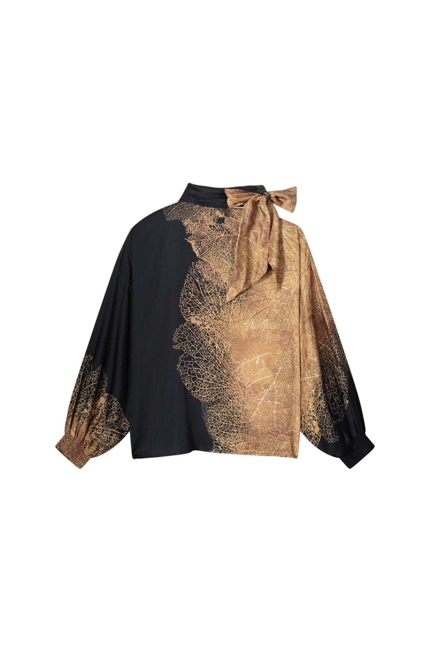BOW TIE TOP BORDER PRINT CAMEL BROWN 3
