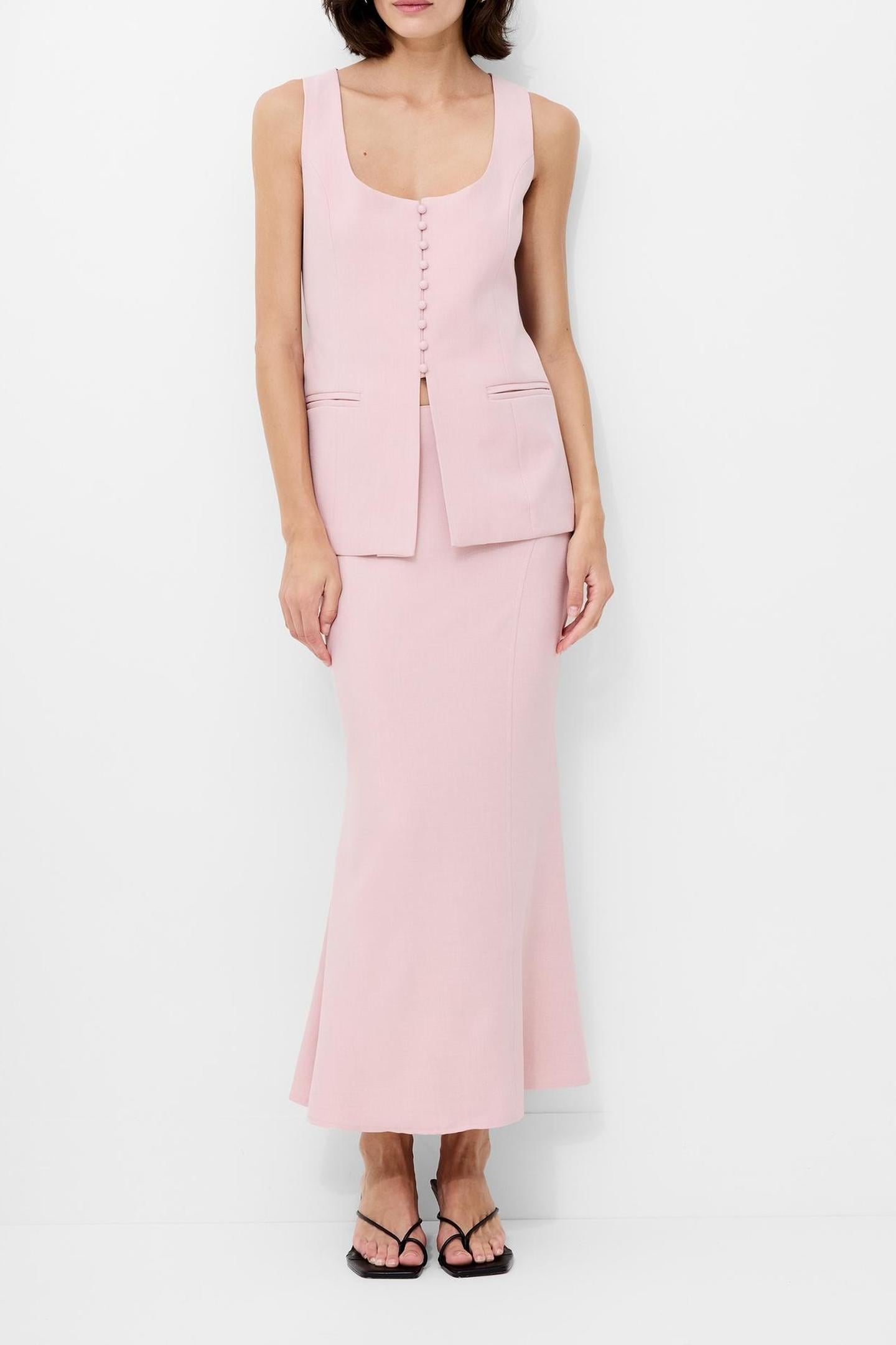 IMOLA TAILORED SCOOP NK WAISTC PEACH PINK PEACH PINK 1