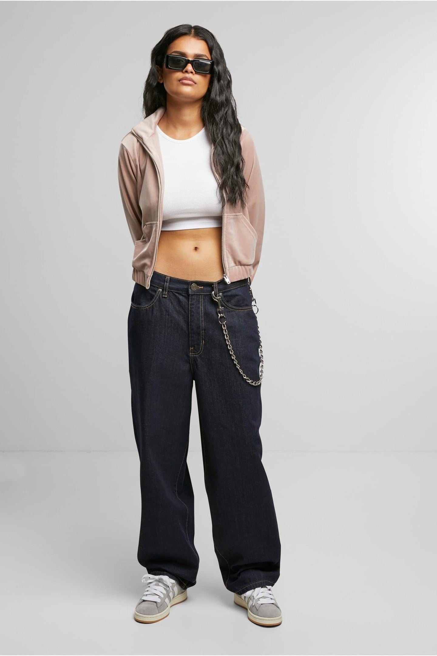 LADIES SHORT VELVET TRACK JACKET DUSKROSE 5