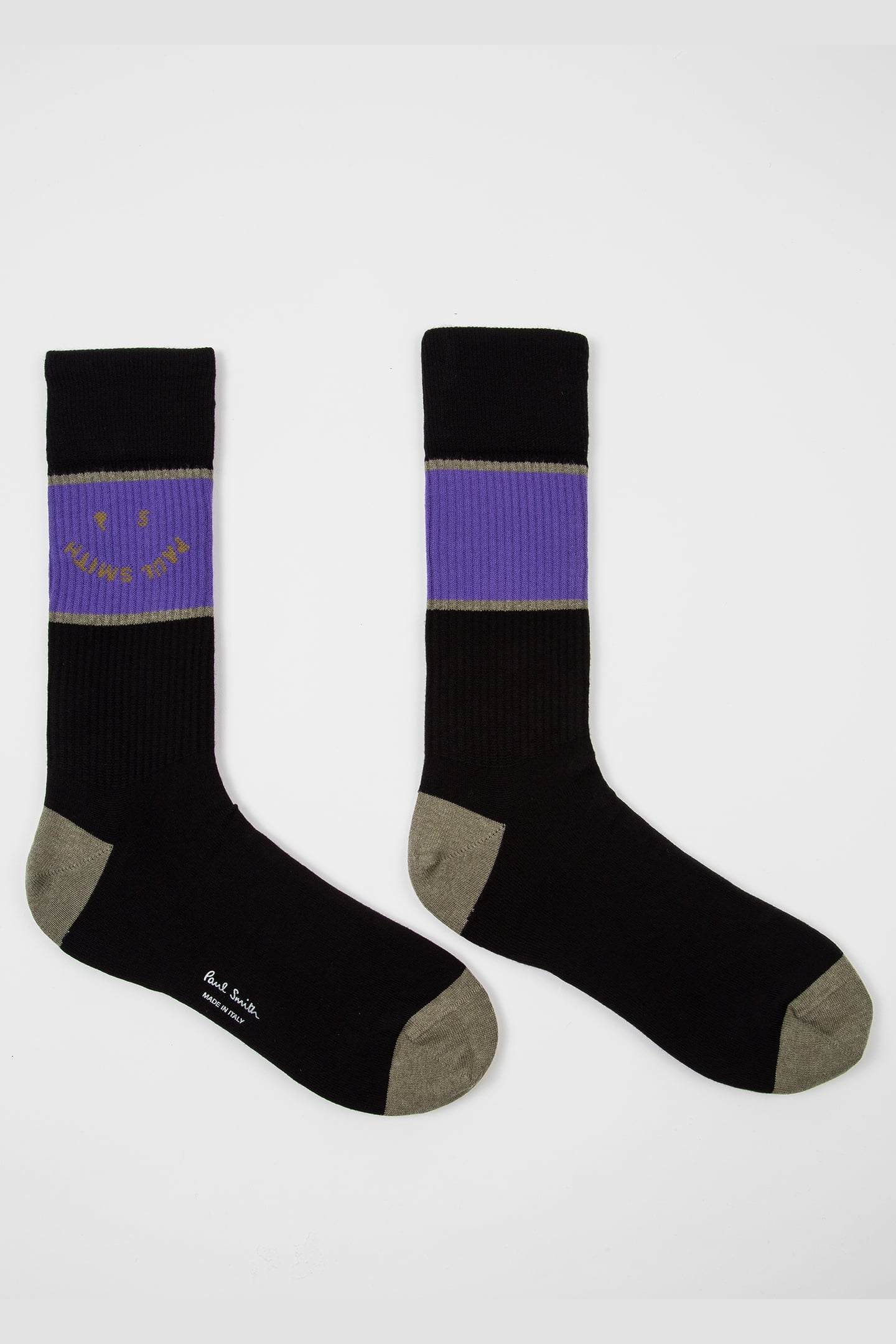 MEN SOCK PS FACE BLACK 2
