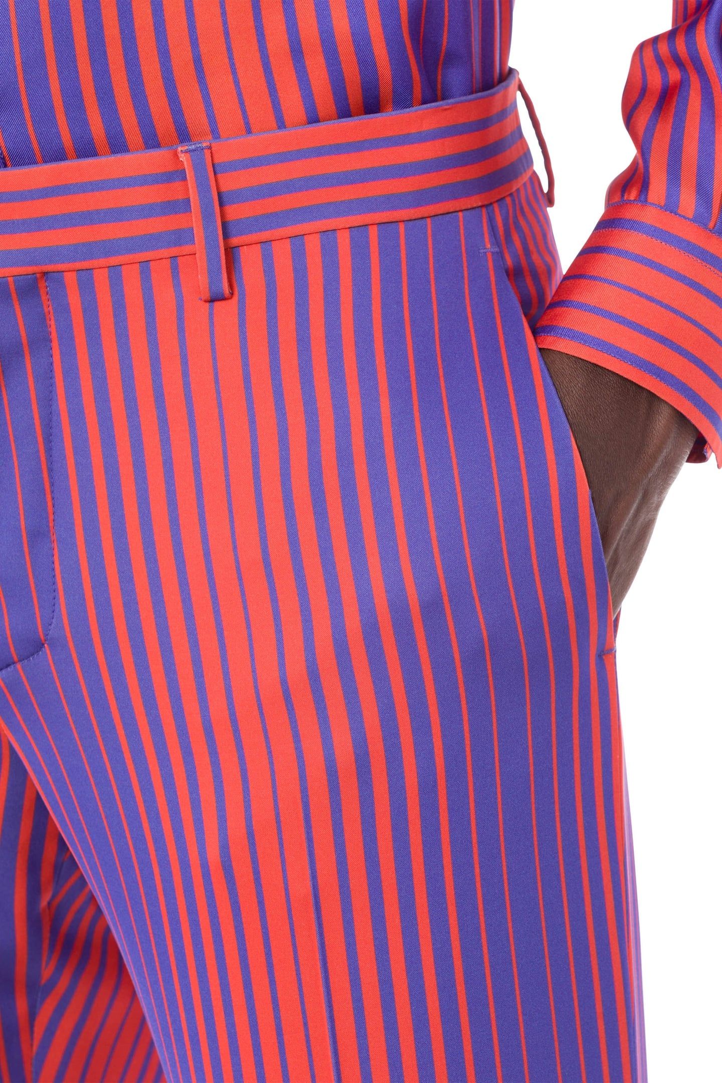 DEGRADÉ STRIPES SATIN TROUSERS BLUE 4