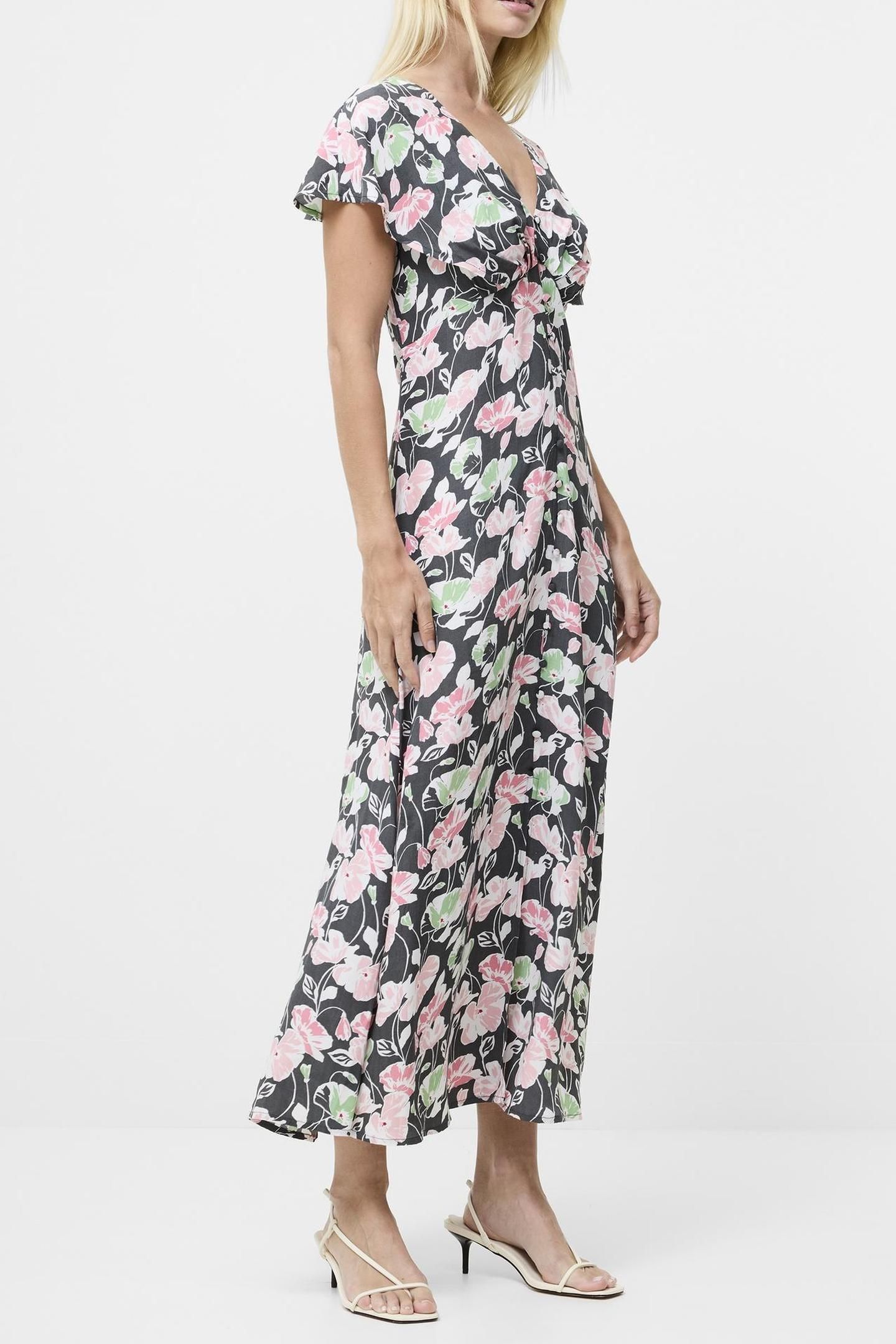 ELLIE CAP SLV TEA DRESS GRAPHITE MULTI GRAPHITE MULTI 3
