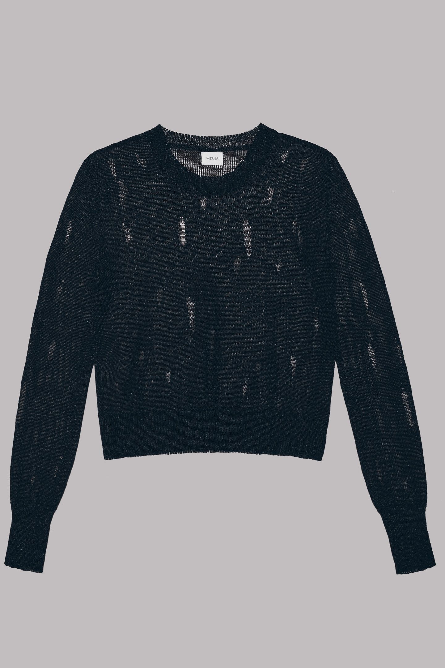 THE BLACK METALLIC DISTRESSED KNITTED SWEATER BLACK 3