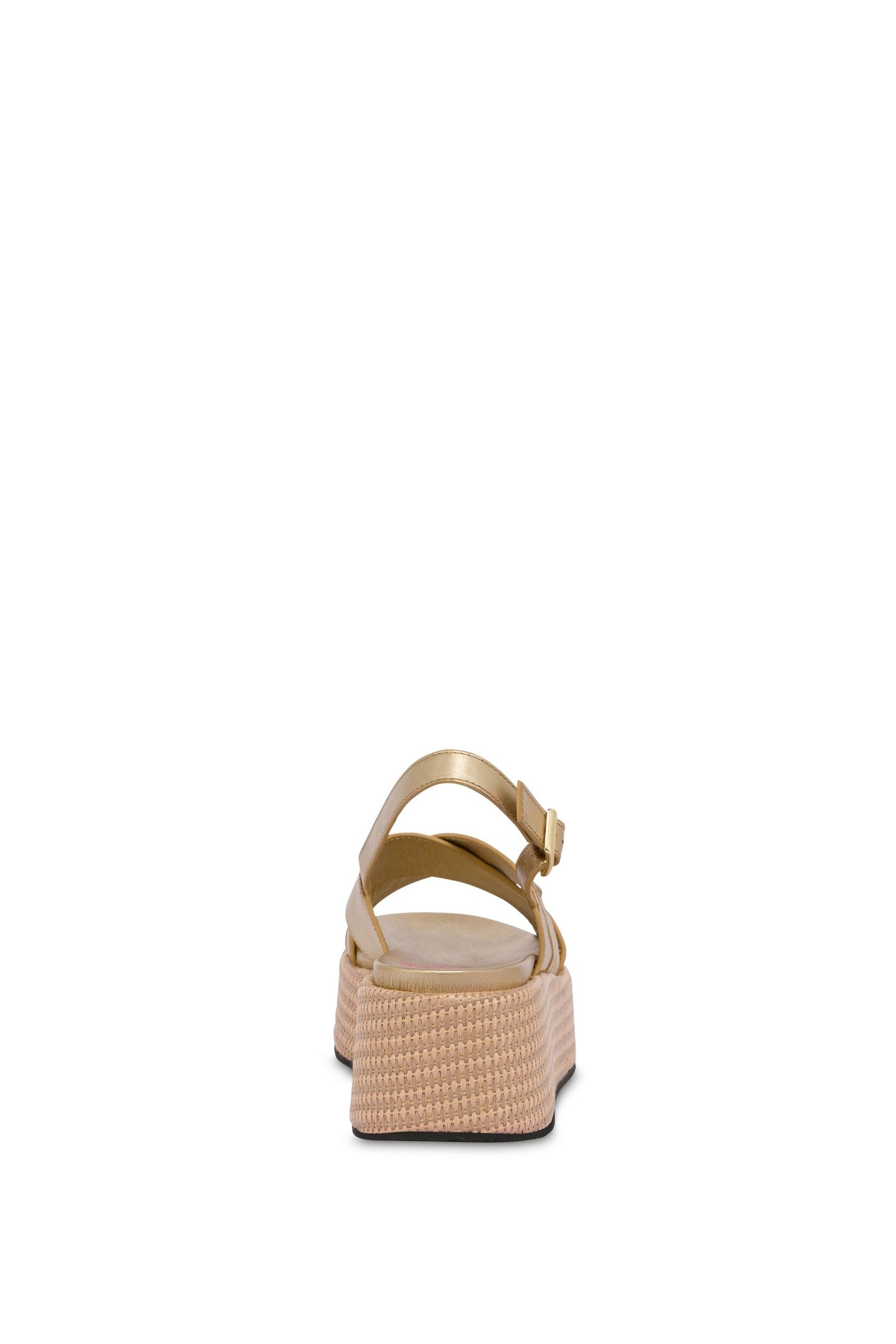 FLATFORM SANDALS IN LAMINATED NAPPA LEATHER GOLD 4