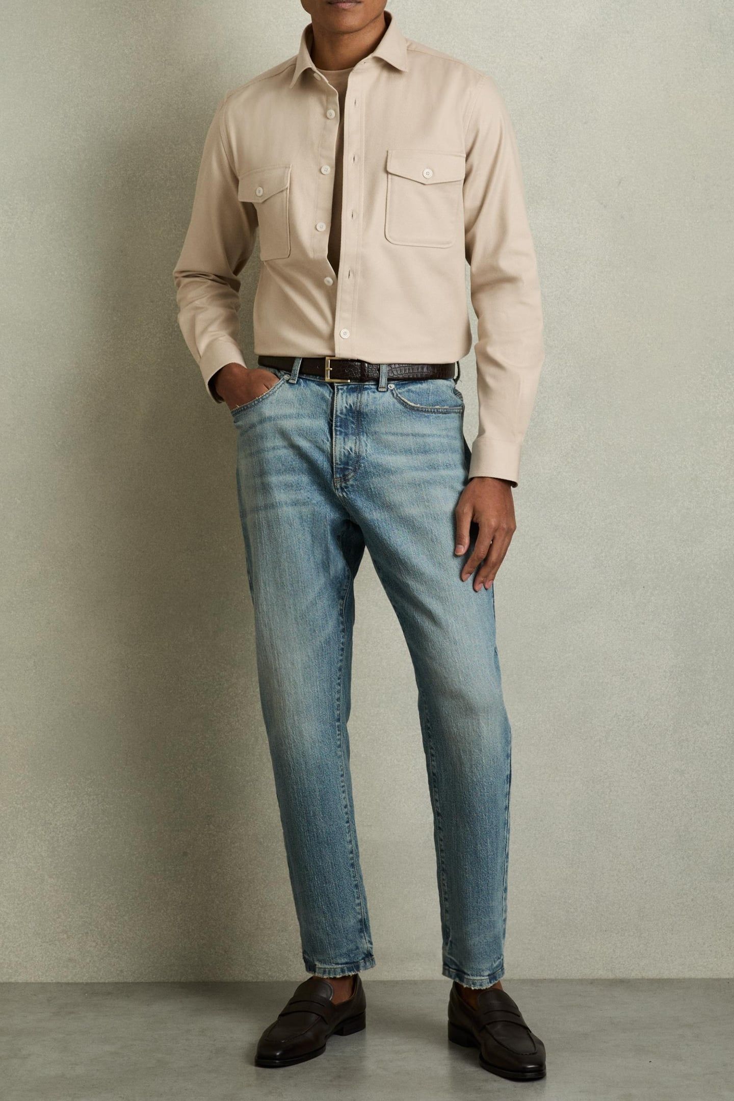 LS TWIN POCKET TEXTURED OVERSHIRT STONE 3