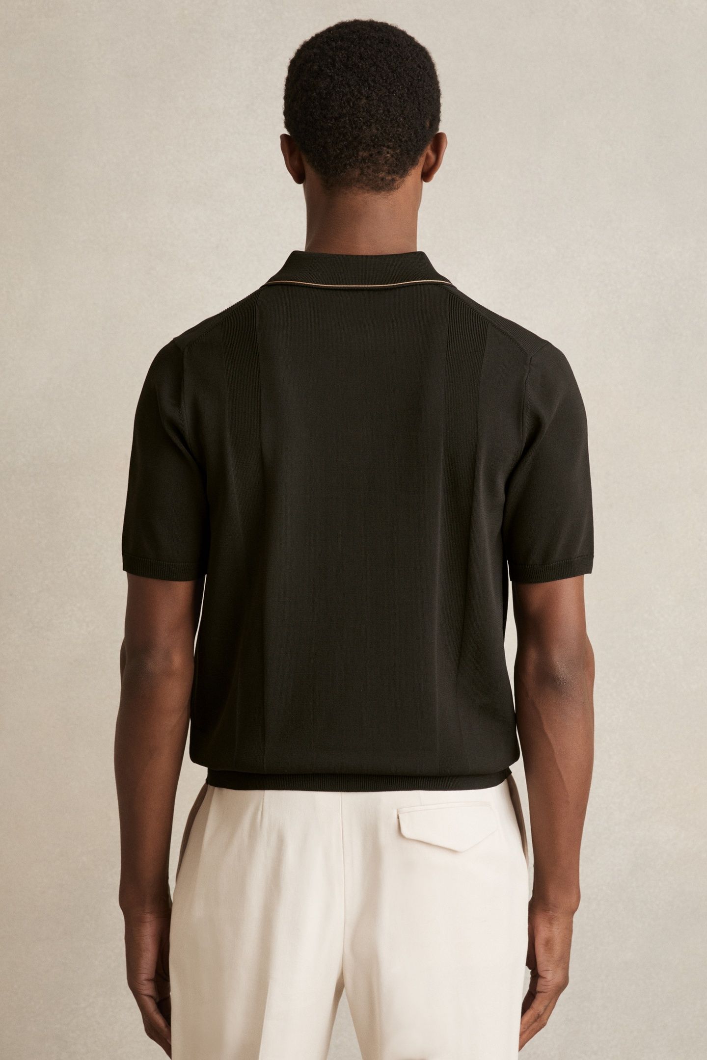 SS PRESS STUD TIPPED POLO OPTIC WHITE/GREEN 3