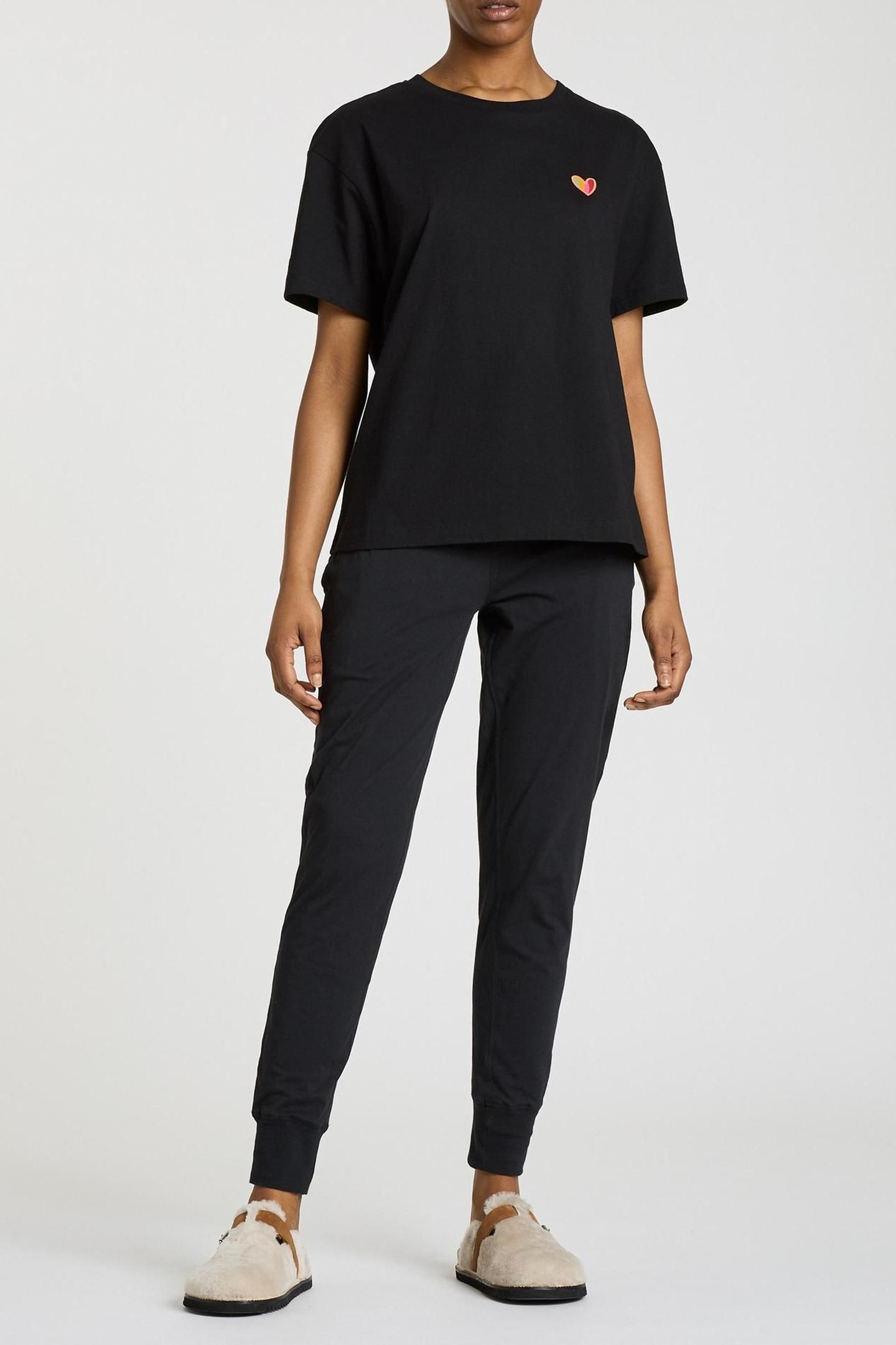 WOMEN TSHIRT S/SLV SWIRL BLACK 2