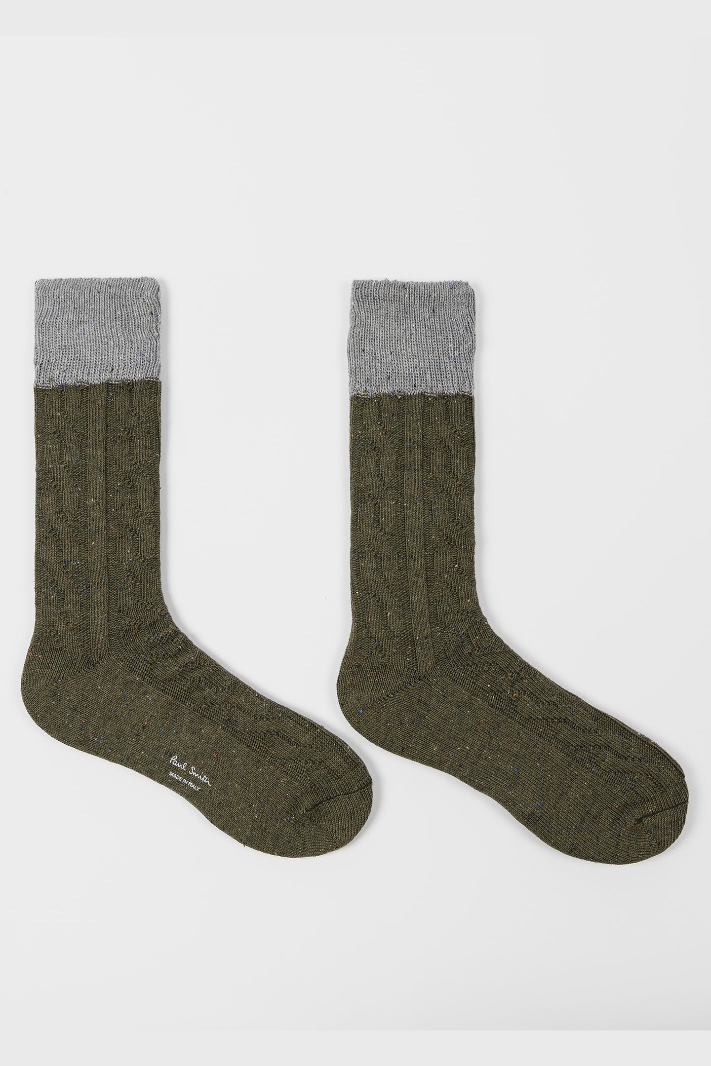 MEN SOCK HENRY NEPS CABLE BOTTLE GREEN 4