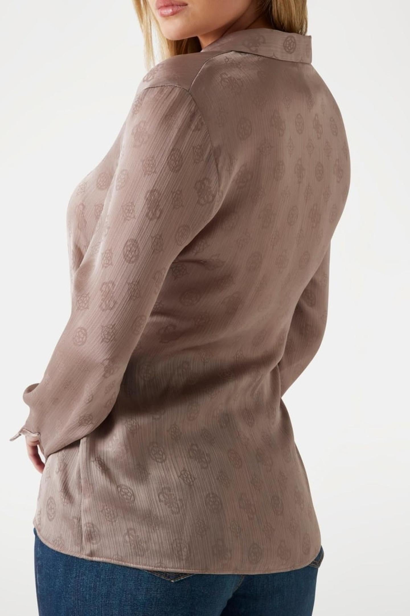 LS MARTHE LOGO SHIRT SILK TAUPE 3