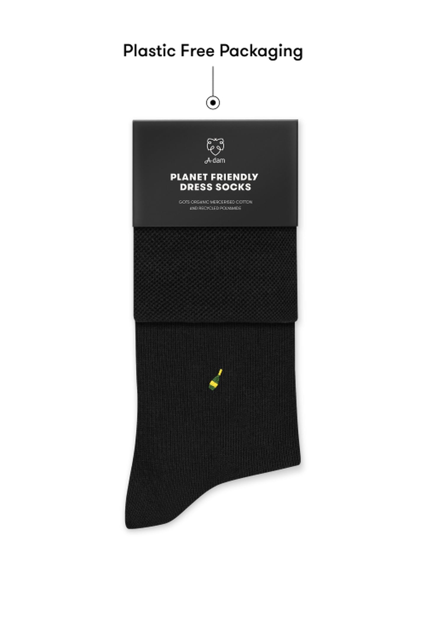 A-DAM 3-PACK DRESS SOCKS BLACK CHAMPAGNE BLACK 3