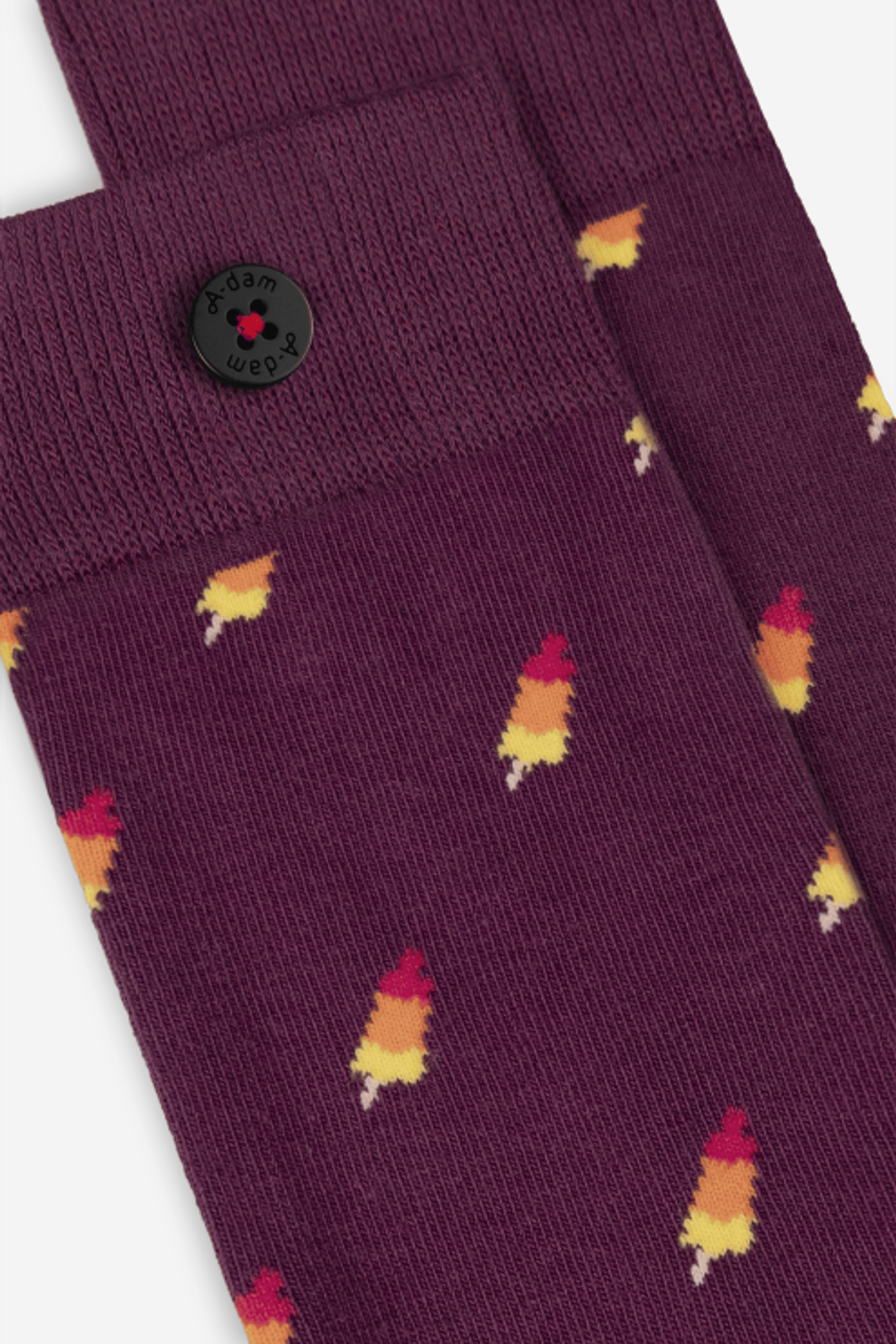 A-DAM 3-PACK CASUAL SOCKS BURGUNDY ROCKETS FIG 3