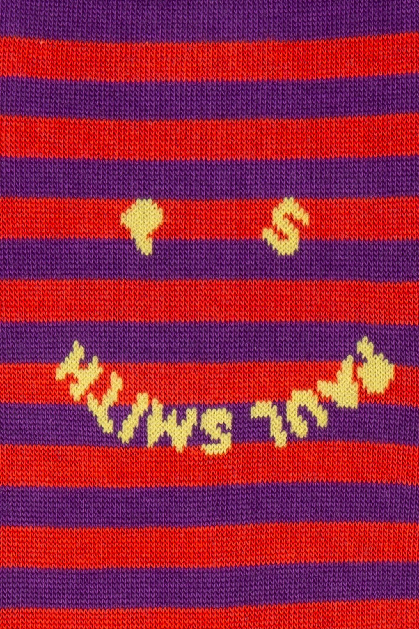 MEN SOCK HAPPY STRIPE DARK VIOLET 5
