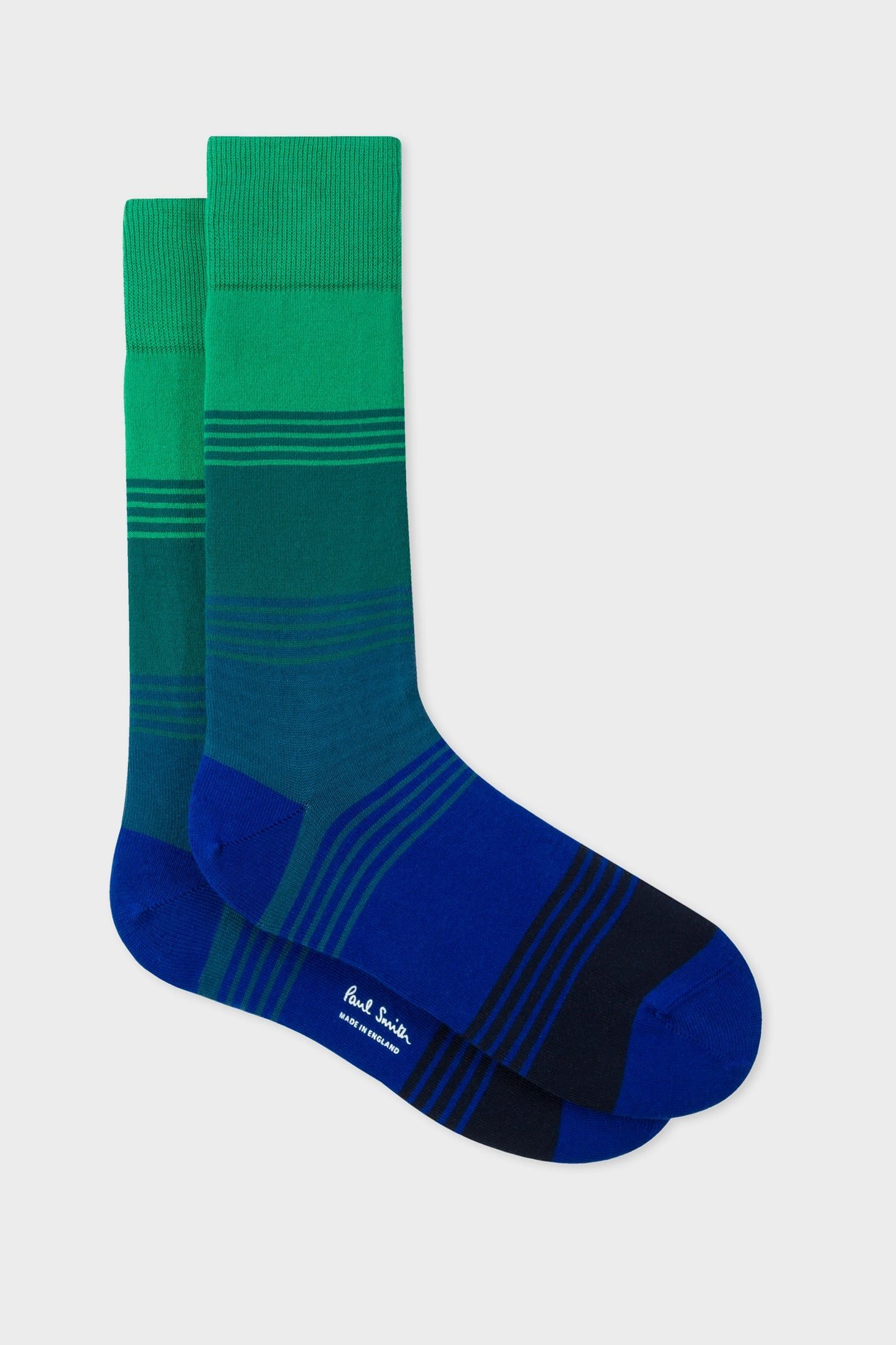 MEN SOCK GRADED STRIPE BOTTLE GREEN 2