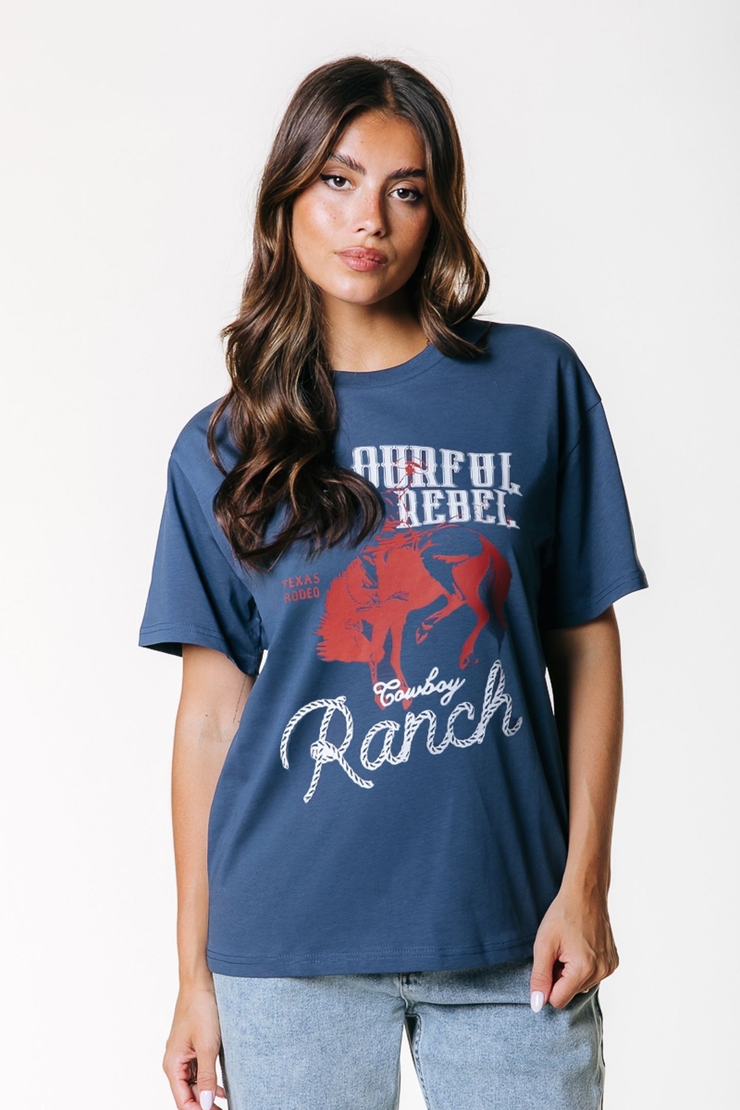 CR RANCH LOOSEFIT TEE DENIM BLUE 1