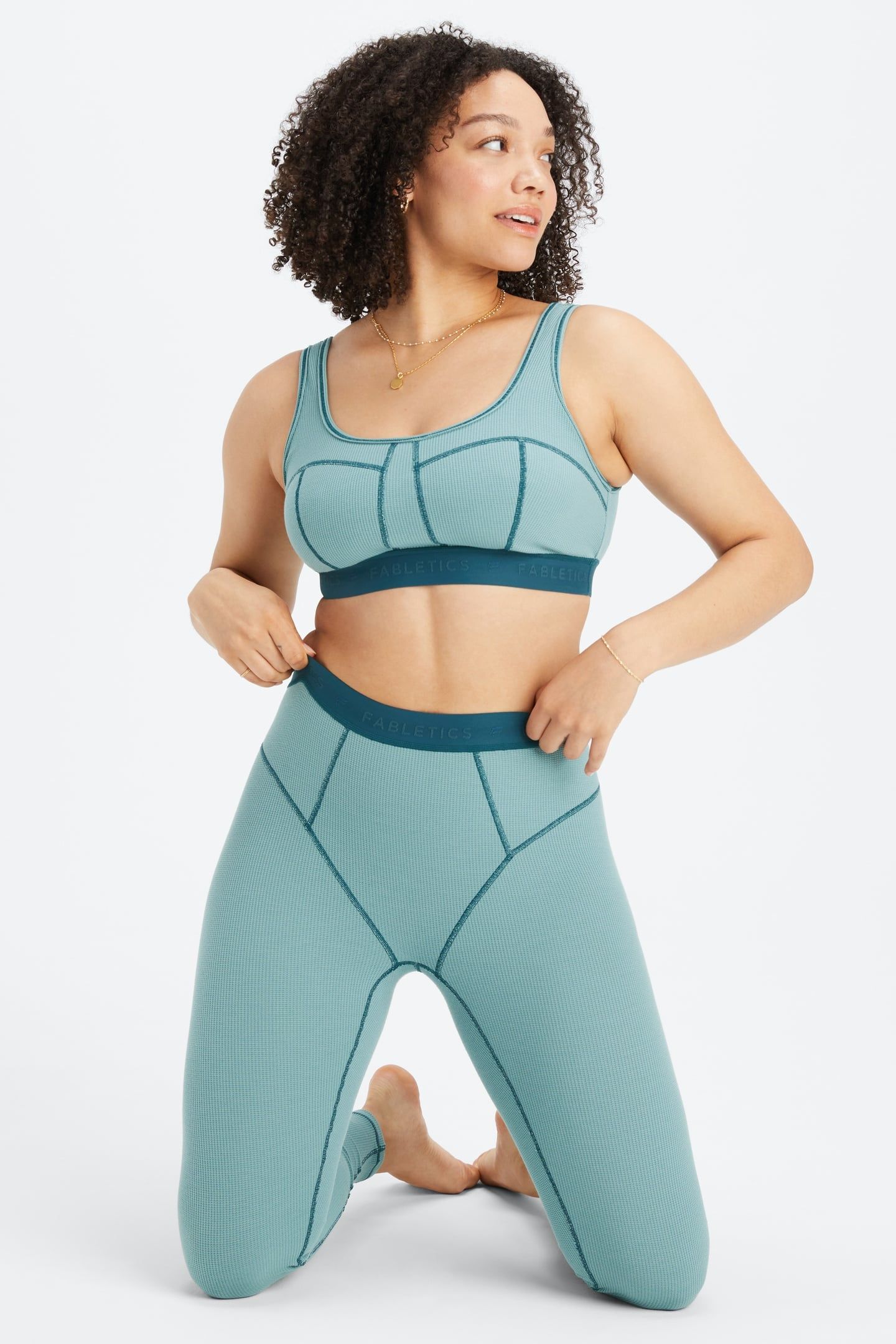 FABLETICS WAFFLE LEGGING ARCTIC WAVE/MIDNIGHT WAVE 6