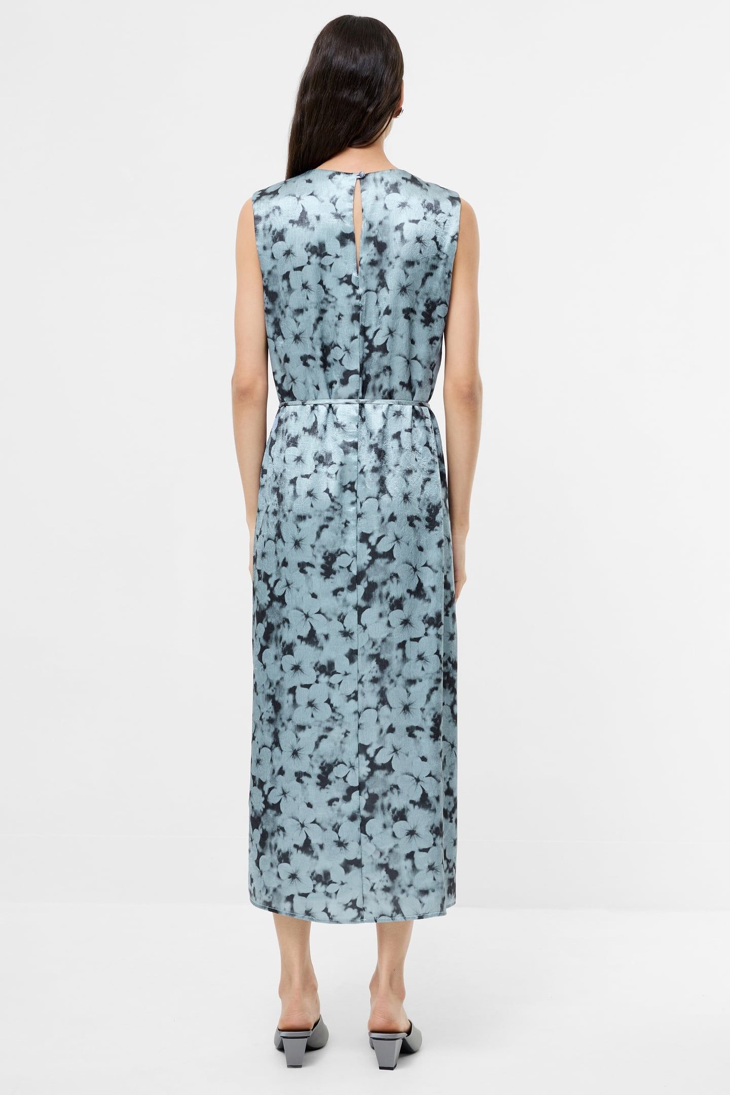 CASSIE EMILE CRINKLE MIDI DRES BLUE MULTI BLUE MULTI 2