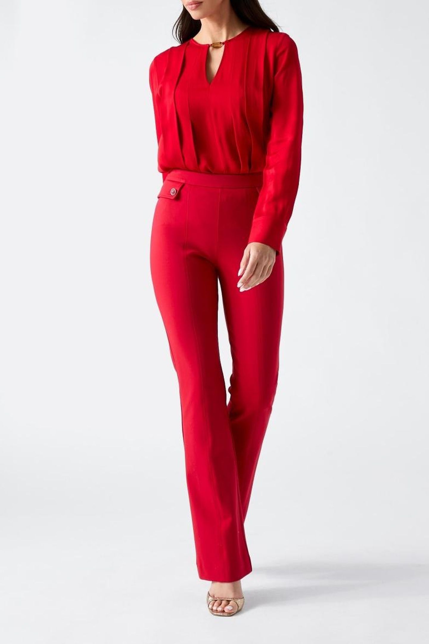 ANITA V NECK LS BLOU SAMBA RED VIBES 5
