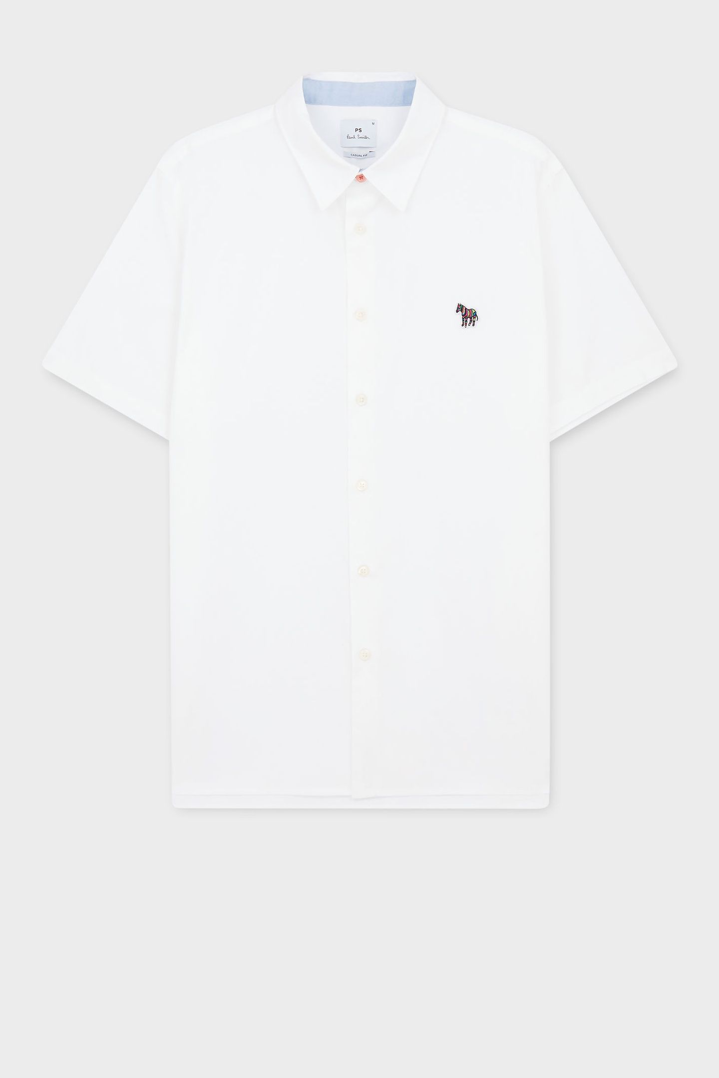 MENS SS CASUAL FIT SHIRT ZEB BADGE WHITE 2