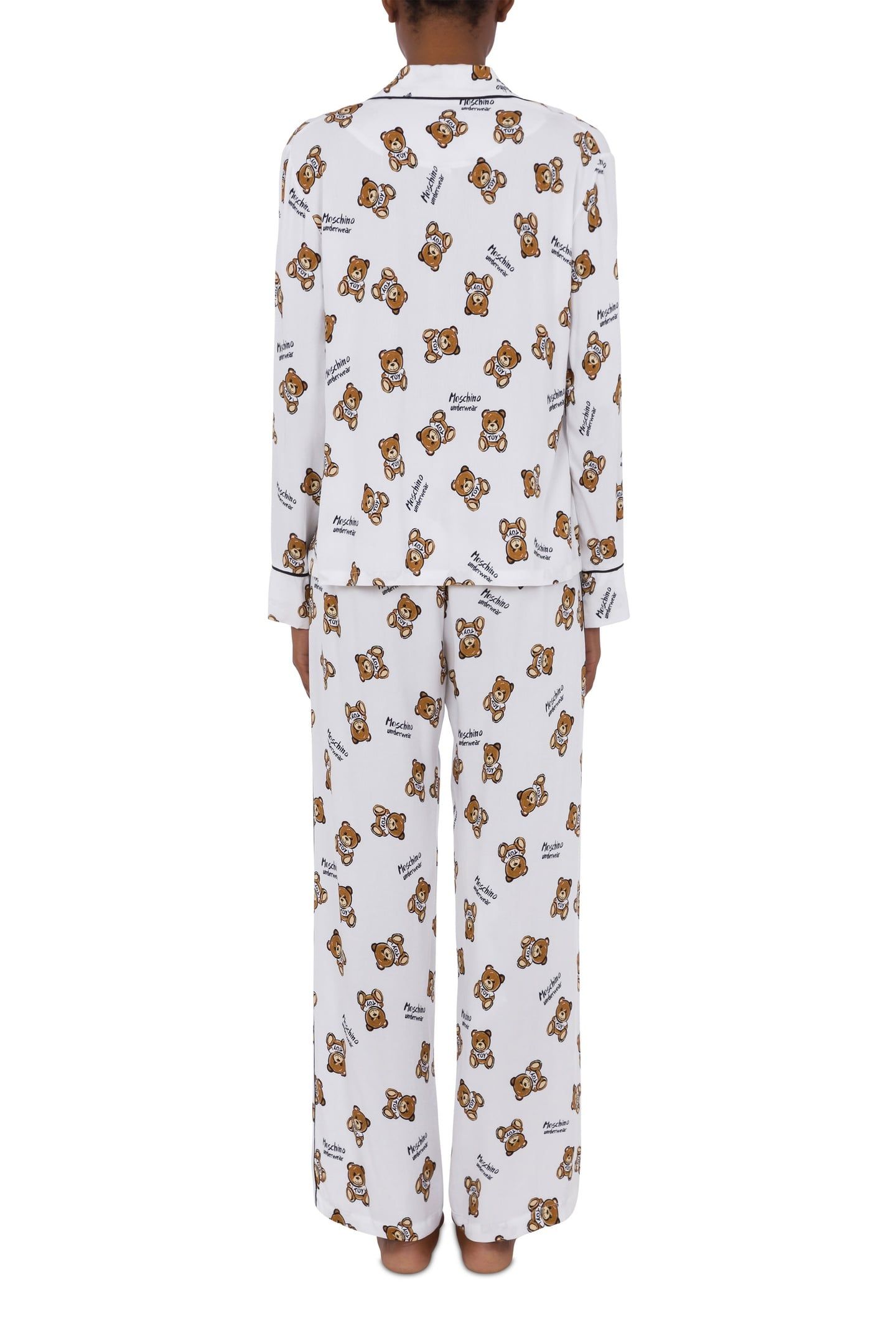 ALLOVER TEDDY BEAR TWILL PYJAMAS WHITE 2