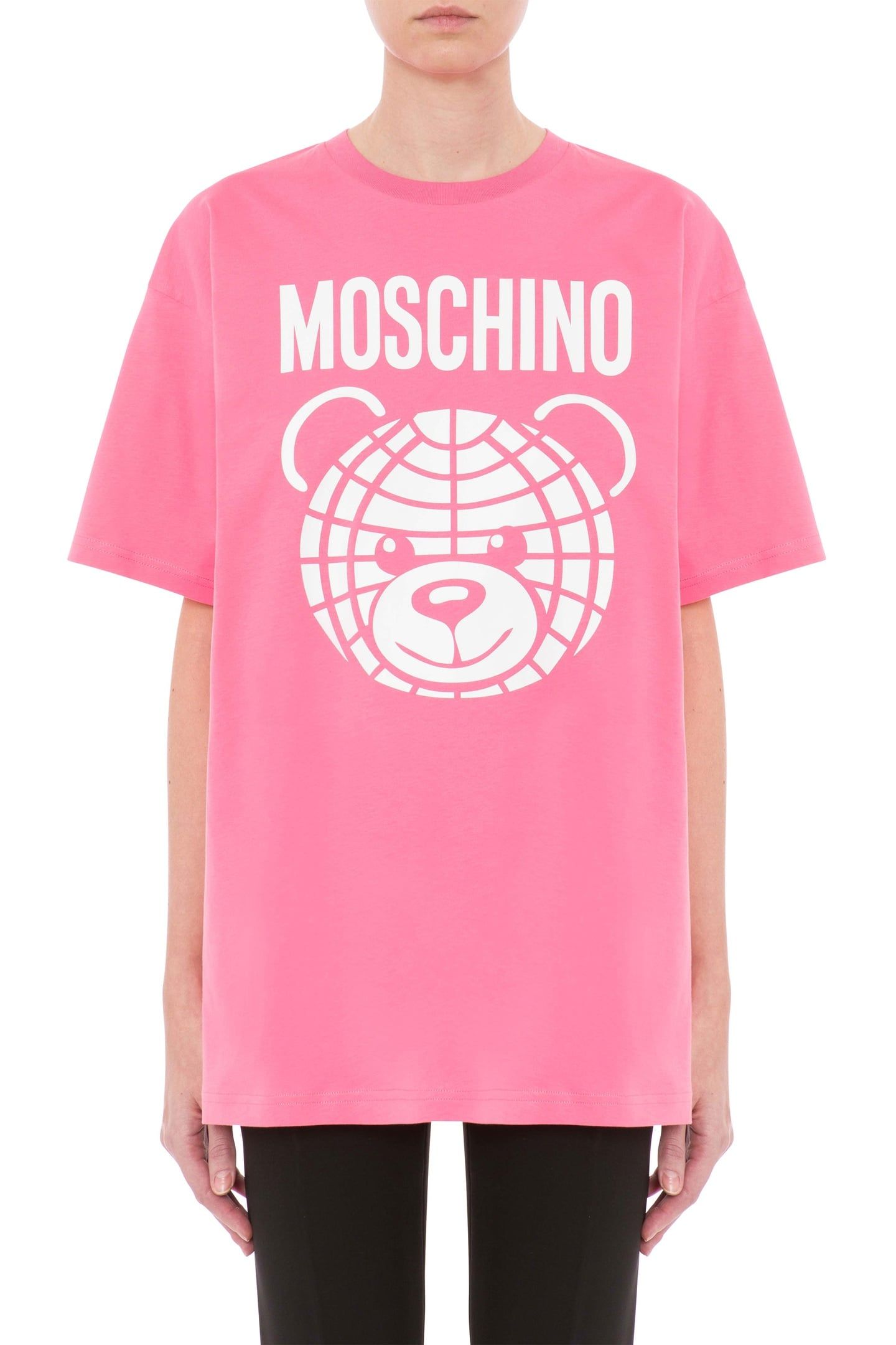 MOSCHINO TEDDY BEAR ORGANIC JERSEY T-SHIRT PINK 1