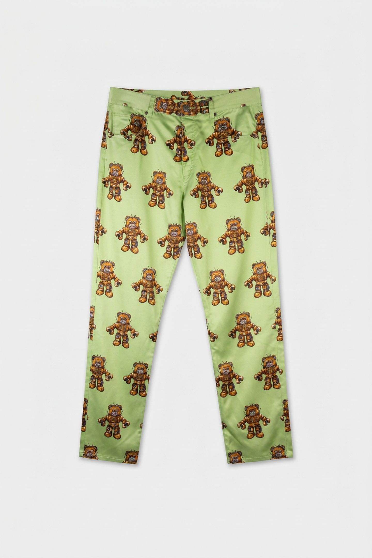 VISCOSE AND WOOL TROUSERS ROBOT BEAR GREEN 3