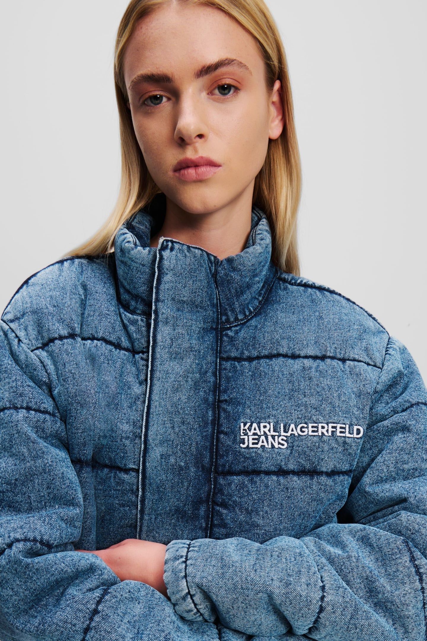 KLJ DENIM PUFFER ACID WASHED BLUE 6