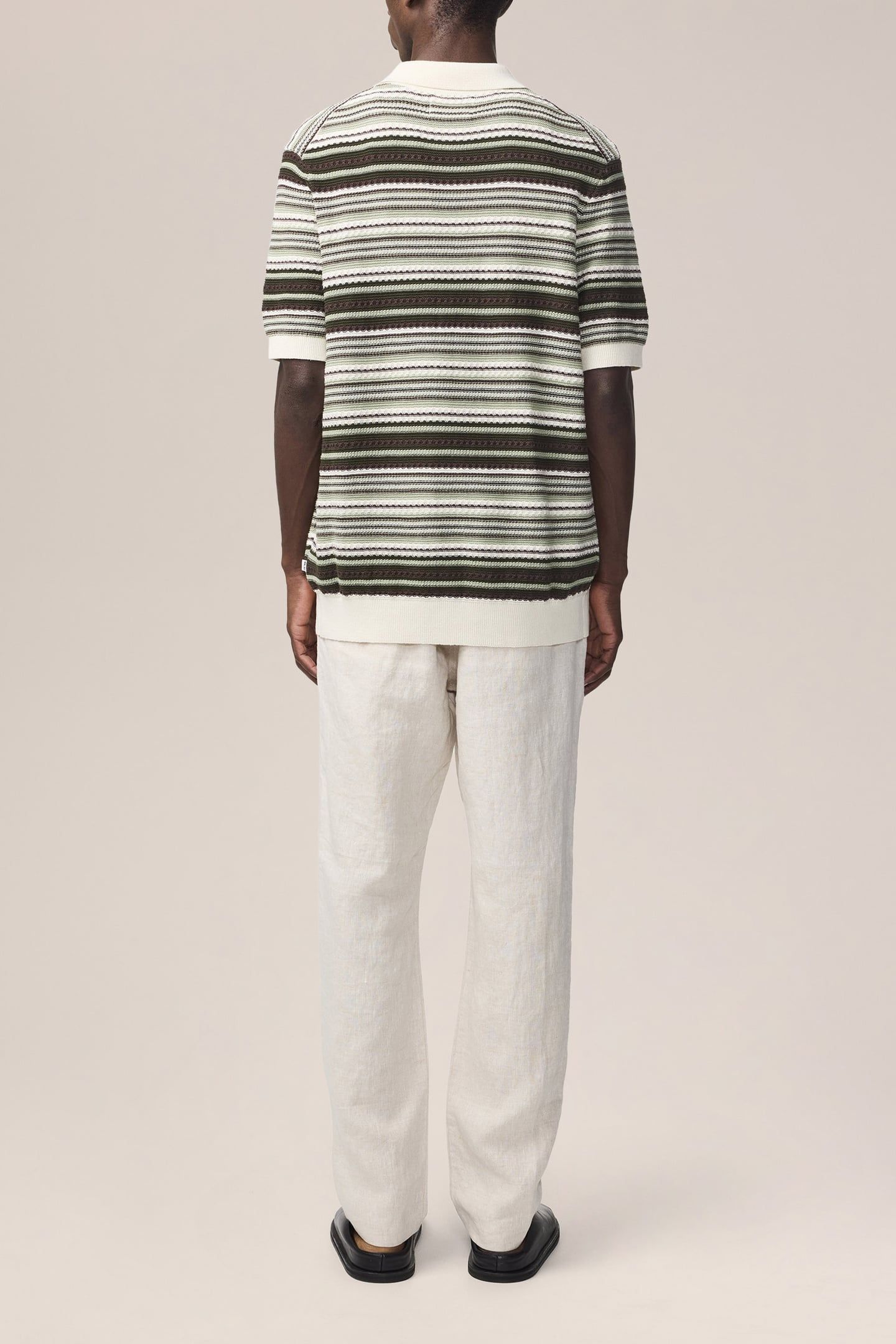 NOLAN POLO CARDIGAN 6686 GREEN STRIPE 2