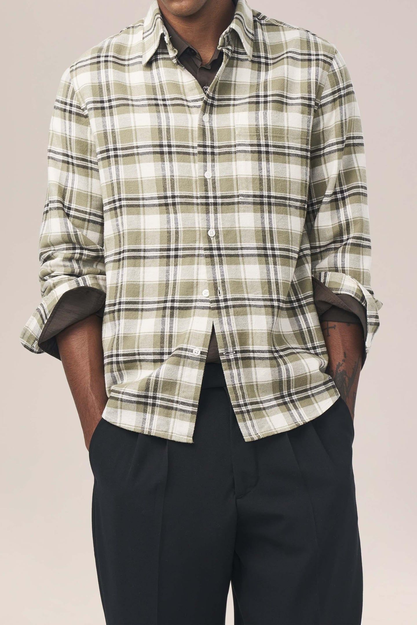 ARNE SHIRT 5166 GREEN CHECK 1