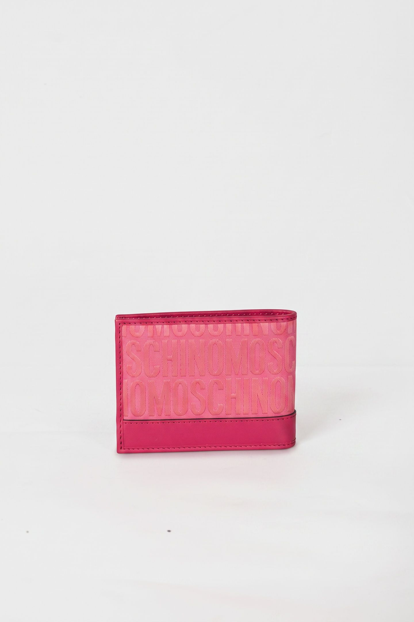 ALLOVER LOGO NYLON FLAP WALLET PINK 2