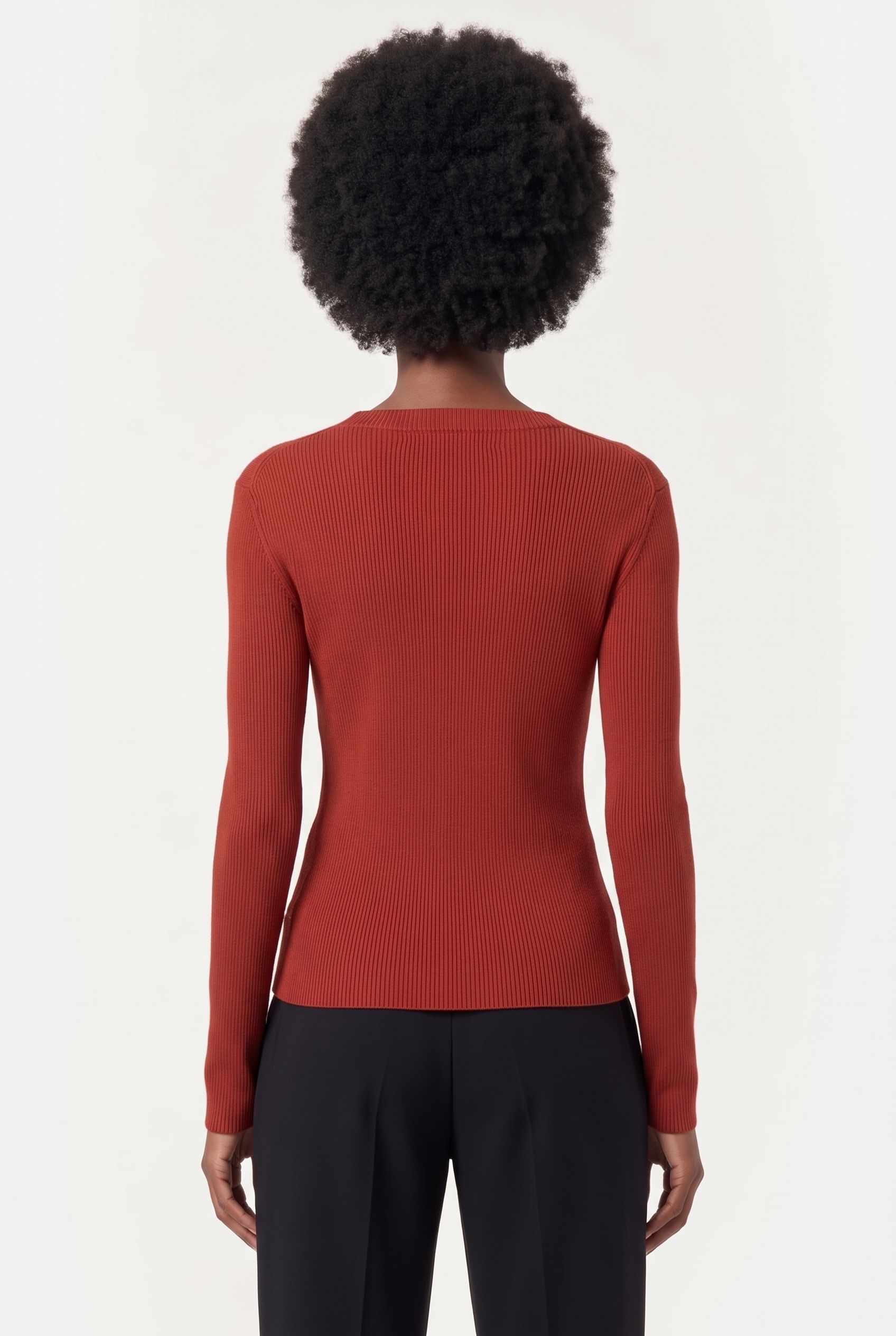 LONGSLEEVE RIBBED MOCK NECK CINNABAR 2