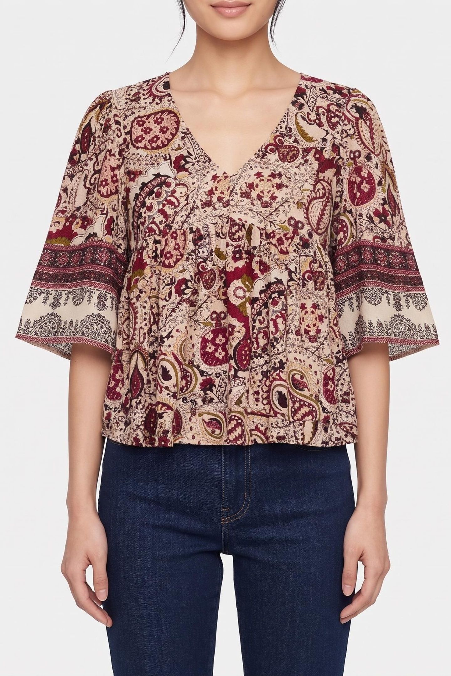 SHORT SLEEVES TOP ECRU 1