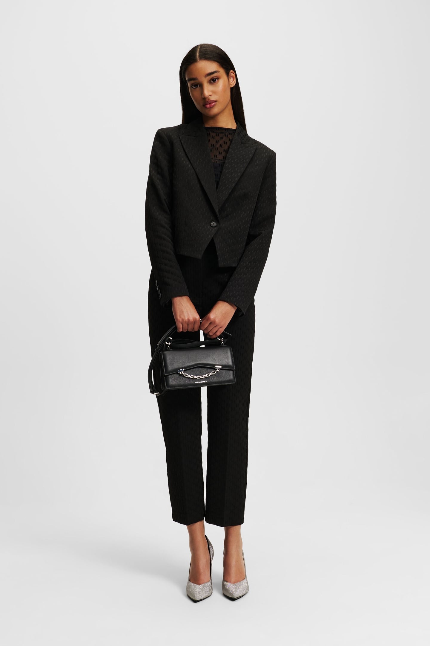 MONOGRAM SUIT PANTS BLACK 2