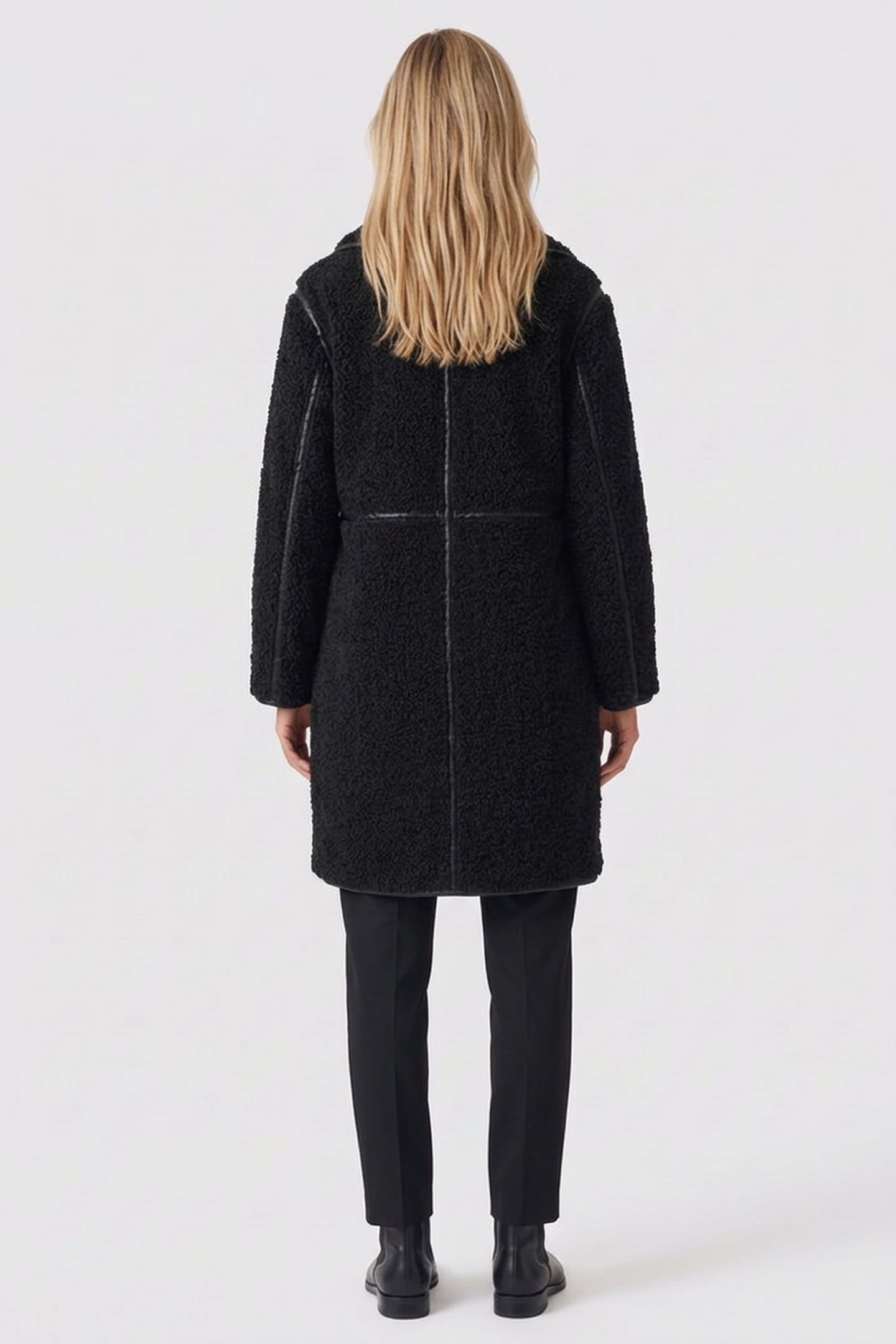 LONG FAUX SHEARLING BLACK 2