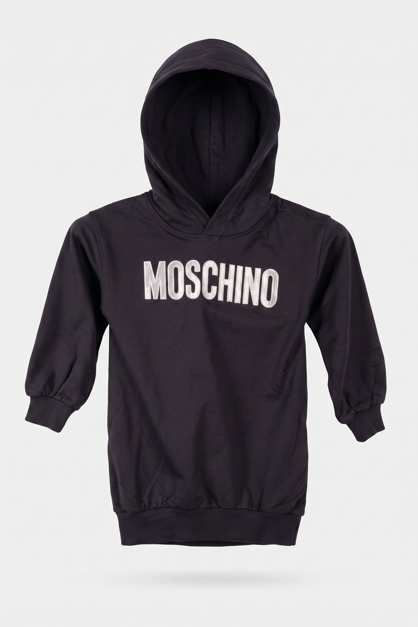 GIRL'S HOODIE DRESS WITH LOGO EMBROIDERY BLACK 2