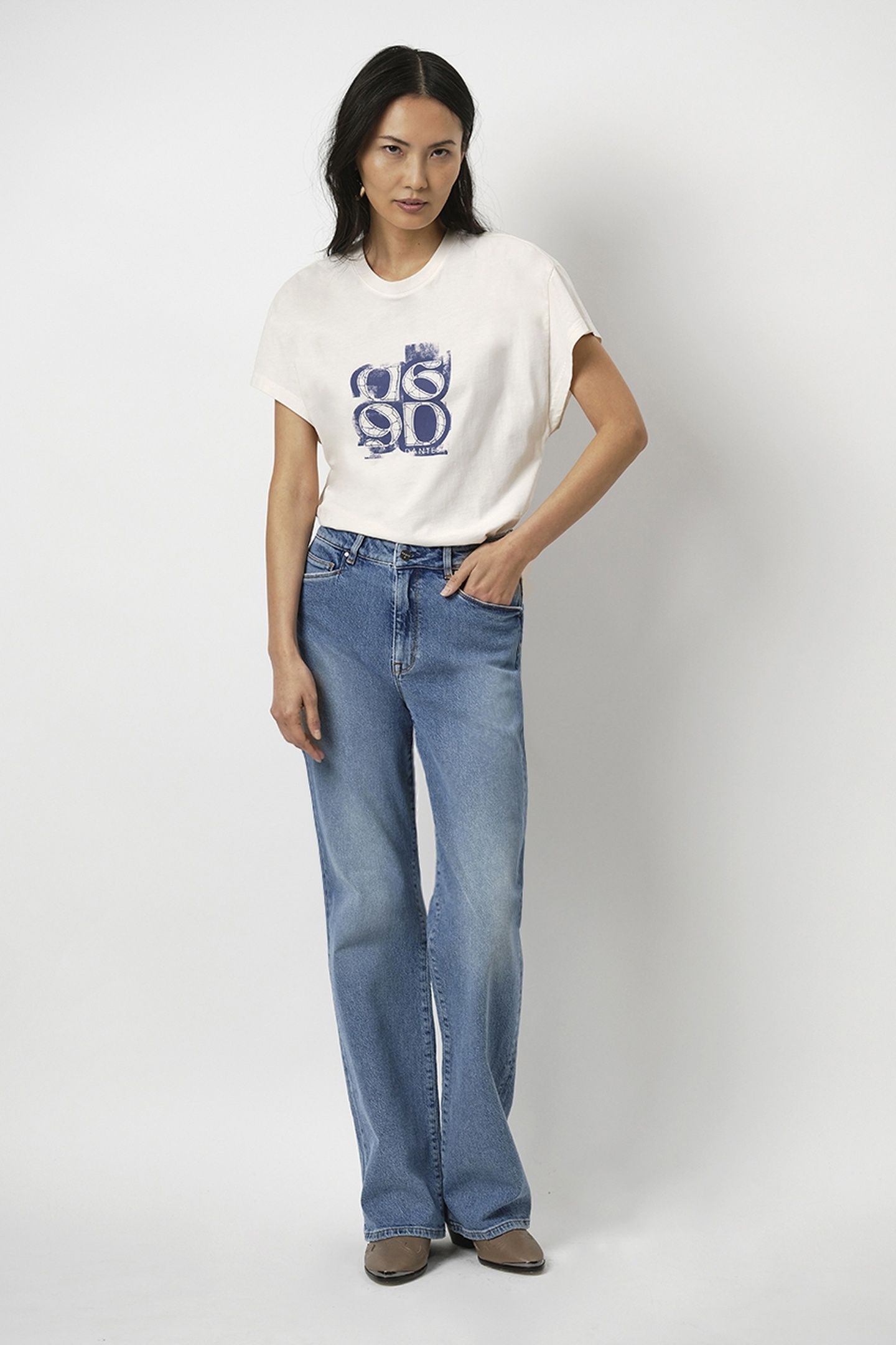DANTE6-BELLA WIDE LEG JEANS WASHED BLUE 1
