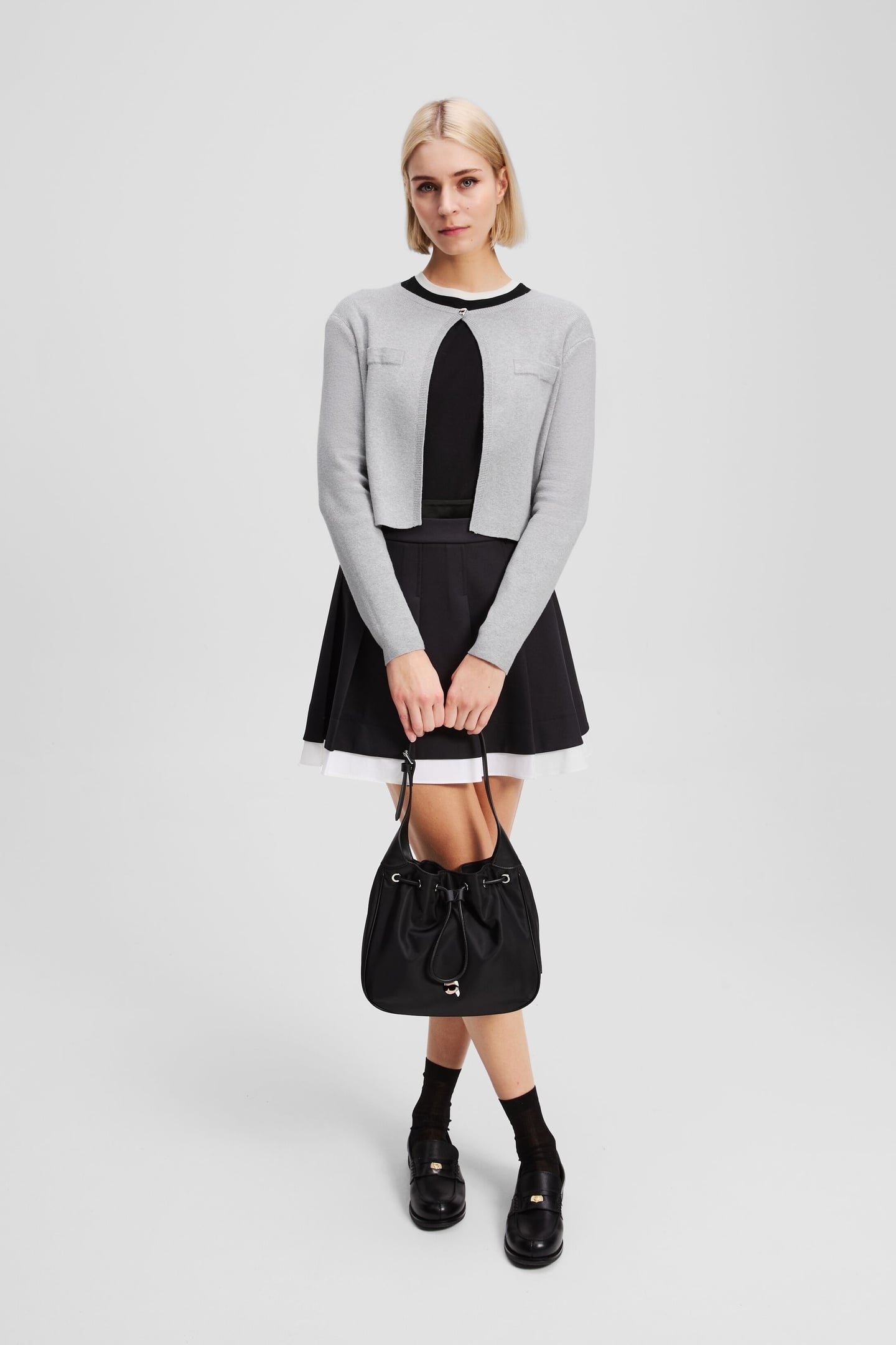 IKON CARDIGAN LIGHT GREY MELANGE 2