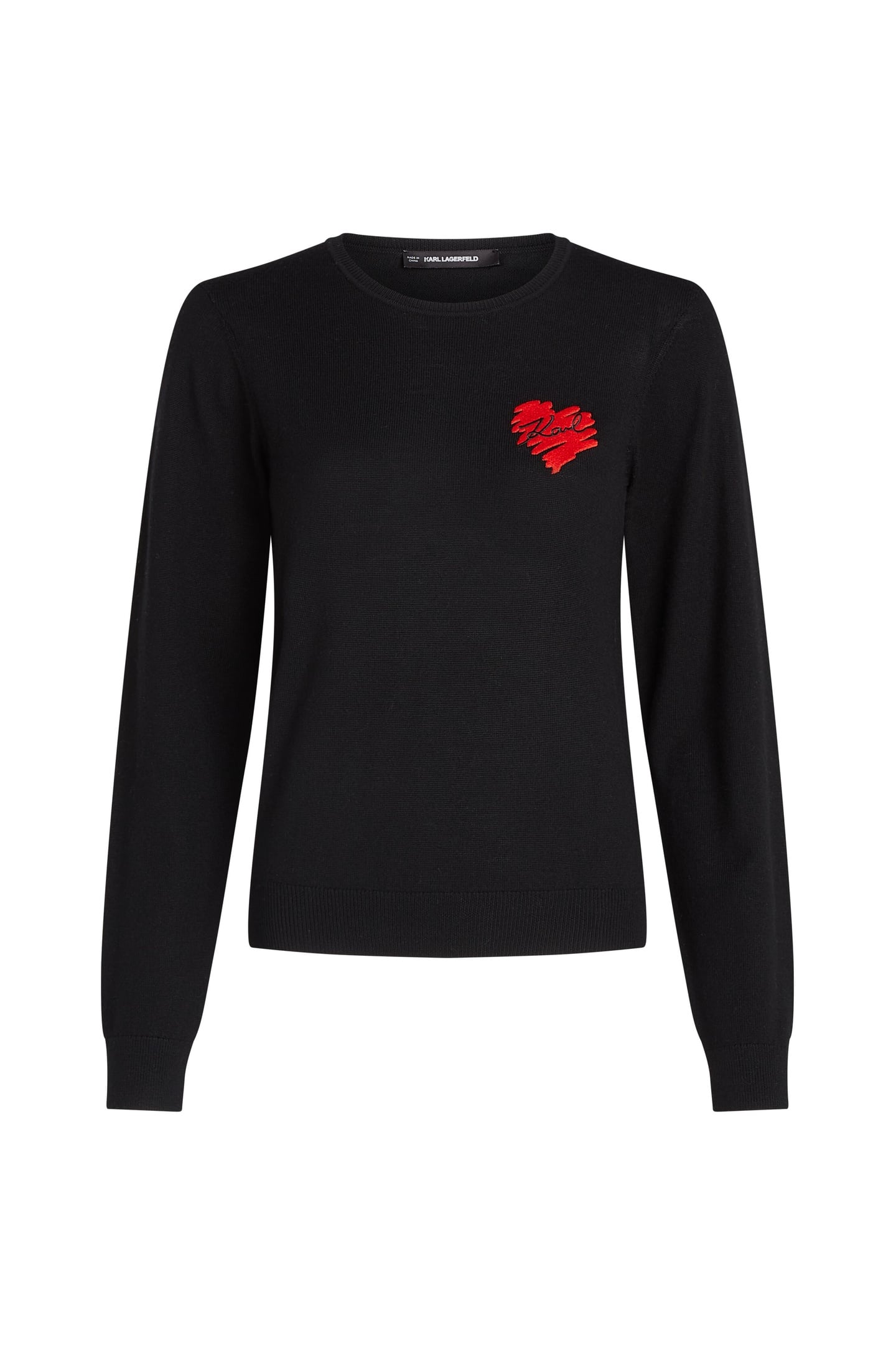 HEARTS LONGSLEEVE KNIT TOP BLACK 3