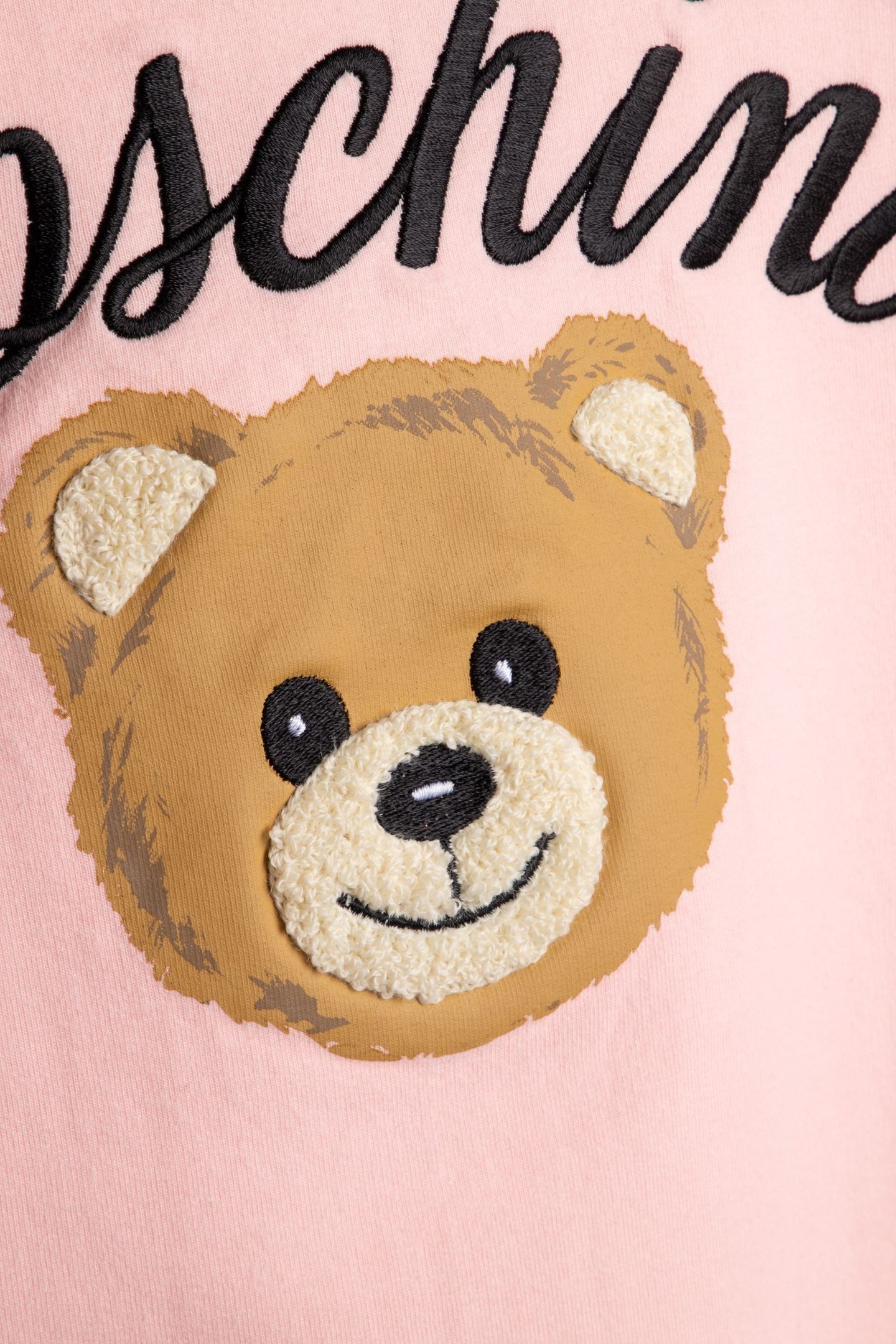UNISEX MOSCHINO TEDDY BEAR COTTON SWEATSHIRT PINK 4
