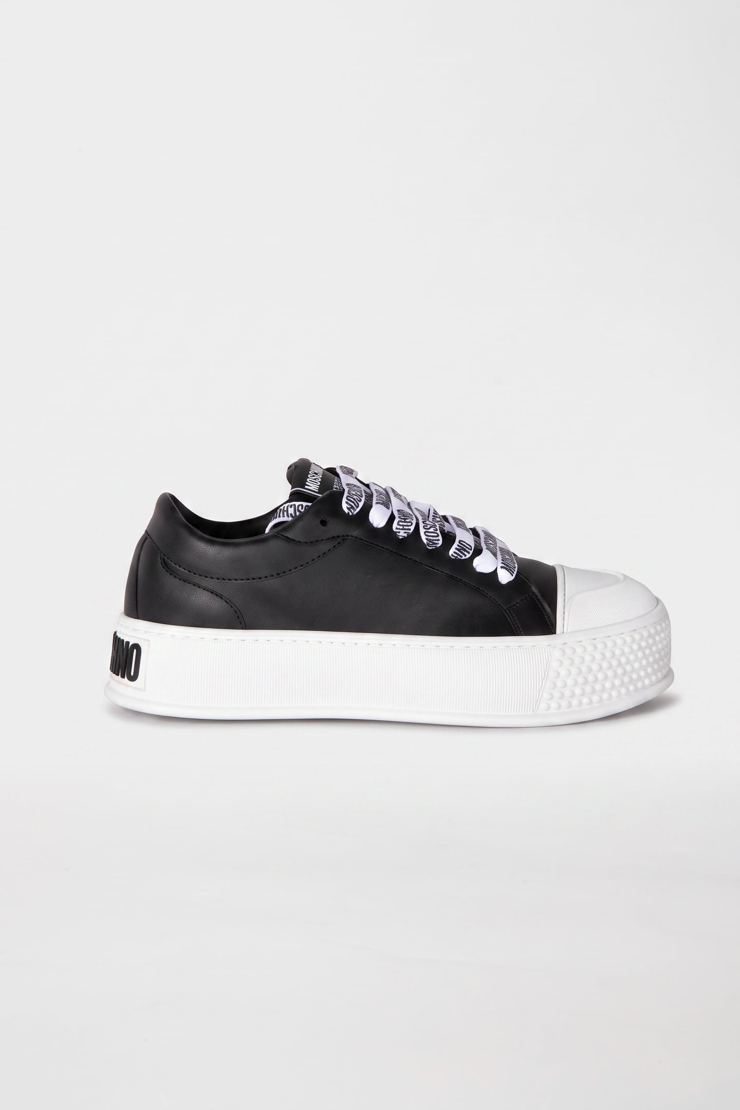 FAUX-LEATHER SNEAKERS BLACK 1