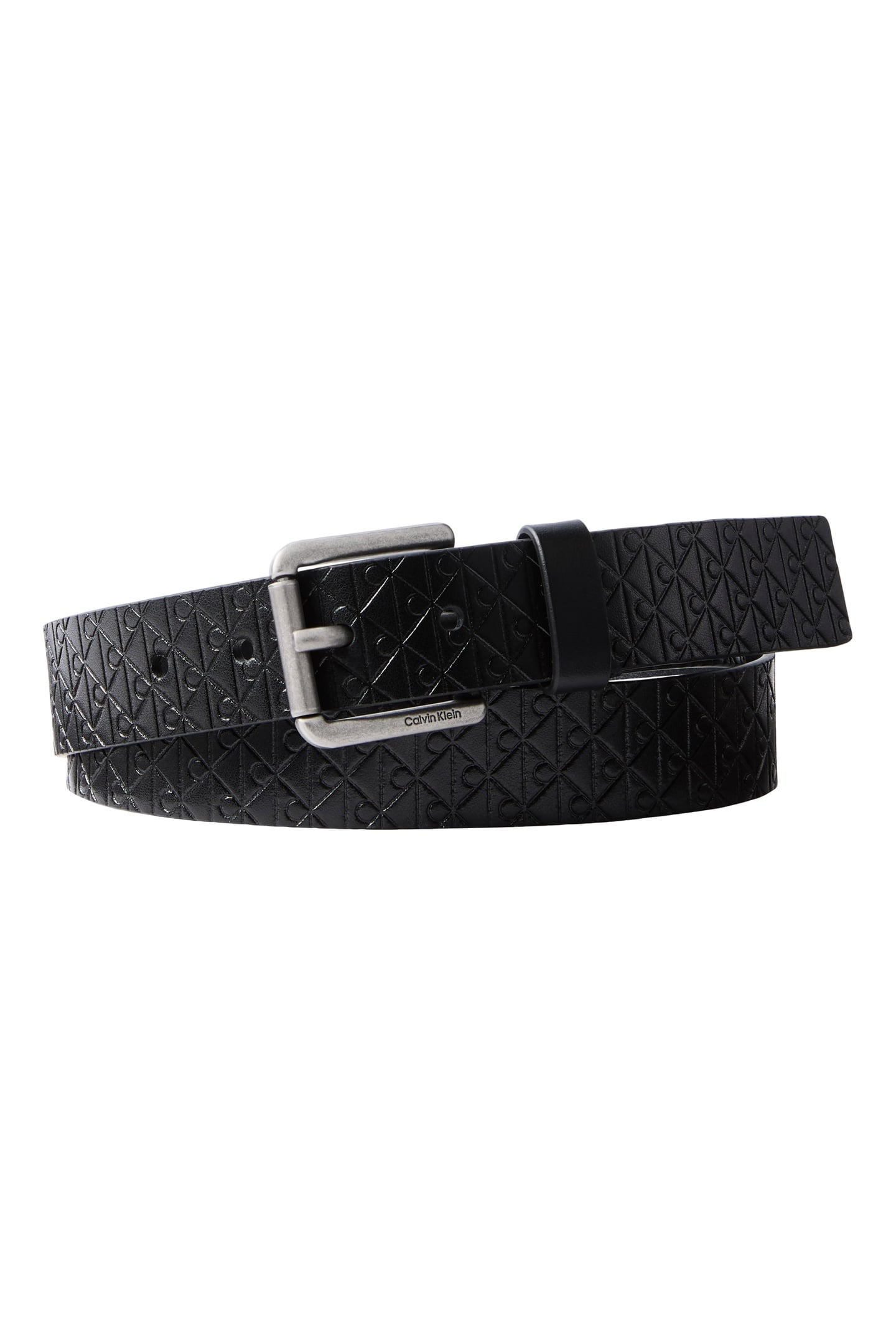 CASUAL ROLLER BUCKLE BELT BLACK AOP/ANTIQUE SILVER 1