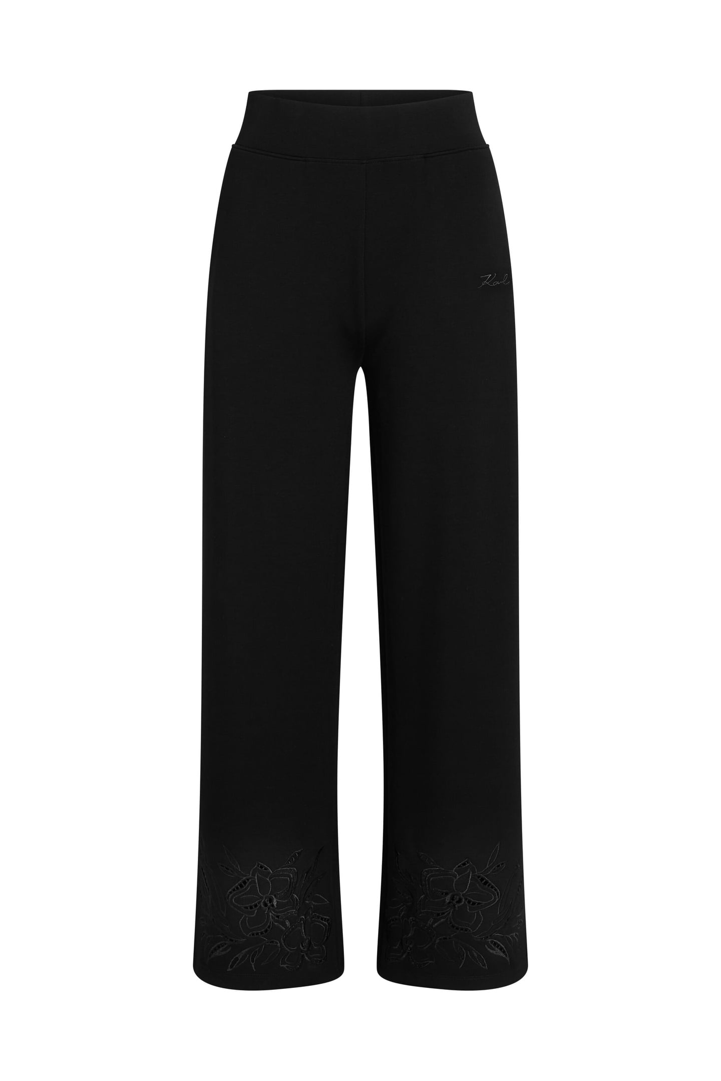 ORCHID EMBROIDERY SWEATPANTS BLACK 5