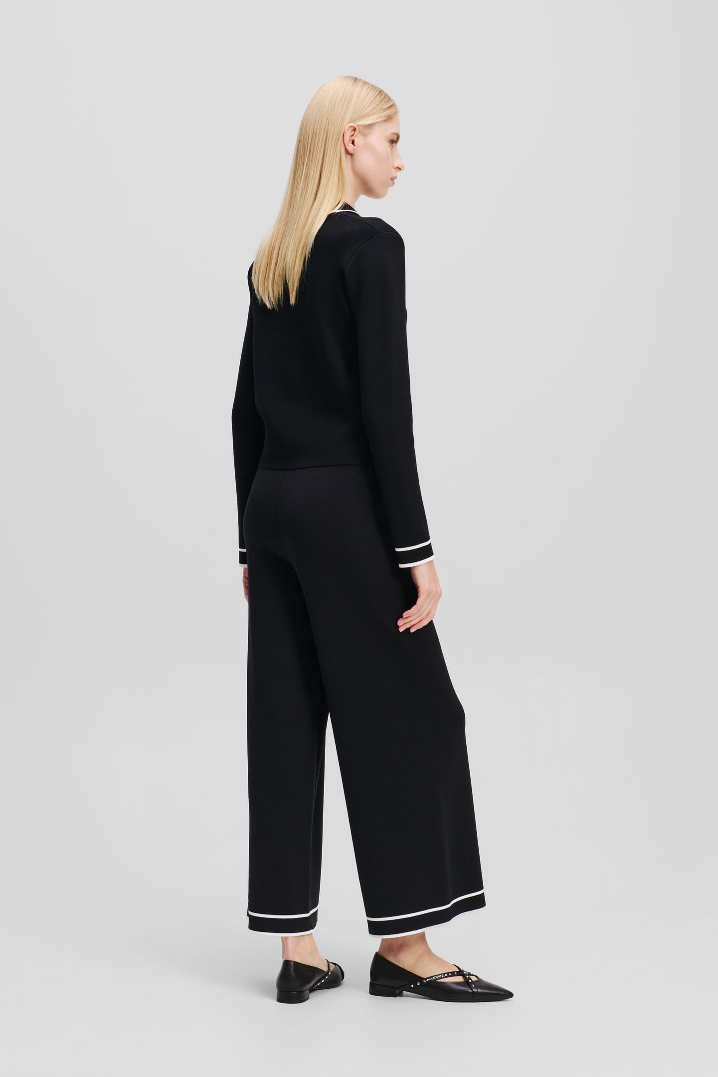 KARL WARDROBE KNIT CULOTTE WHITE/BLACK 3