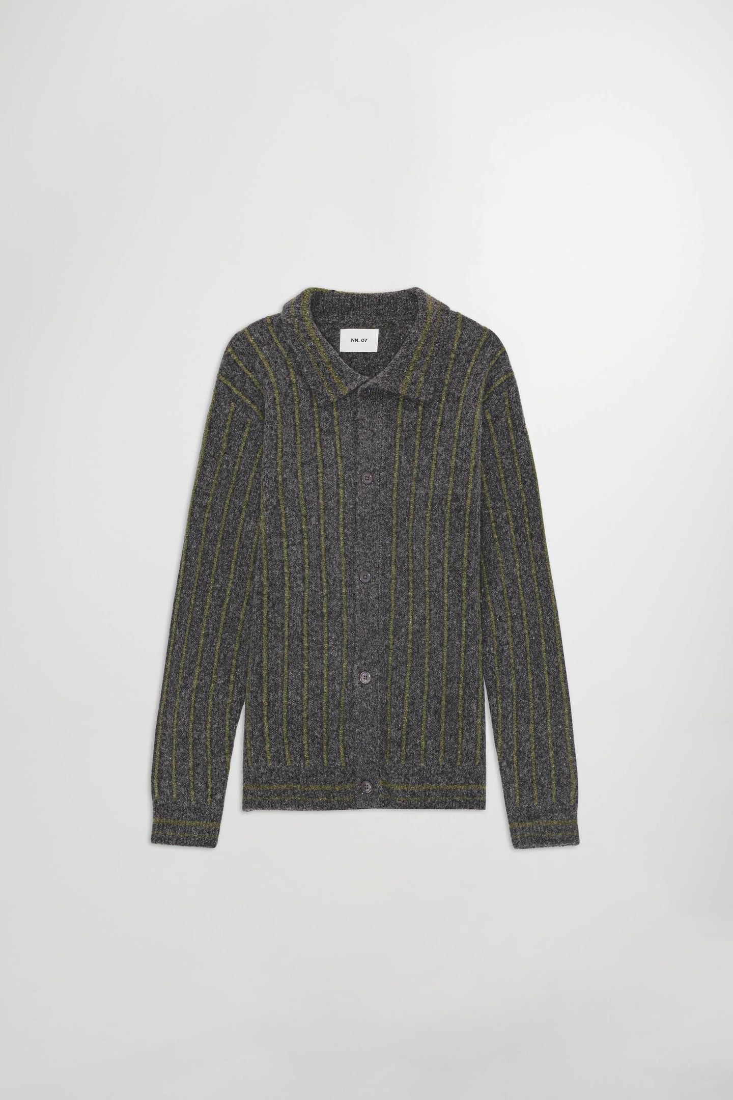 DARREN POLO CARDIGAN 6683 MEDIUM GREY MEL 4