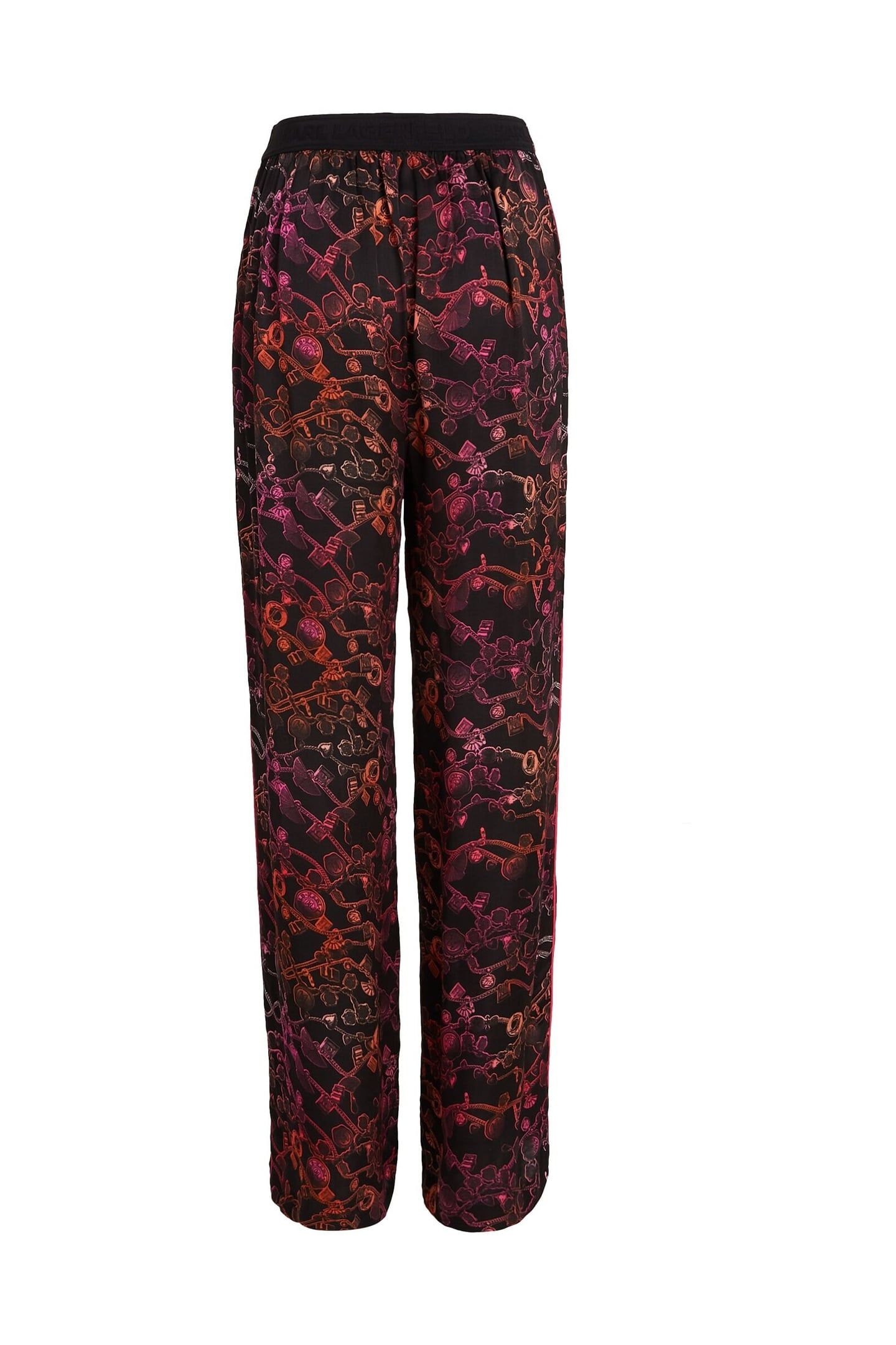 SATIN CHAIN PRINT PANTS PINK 4